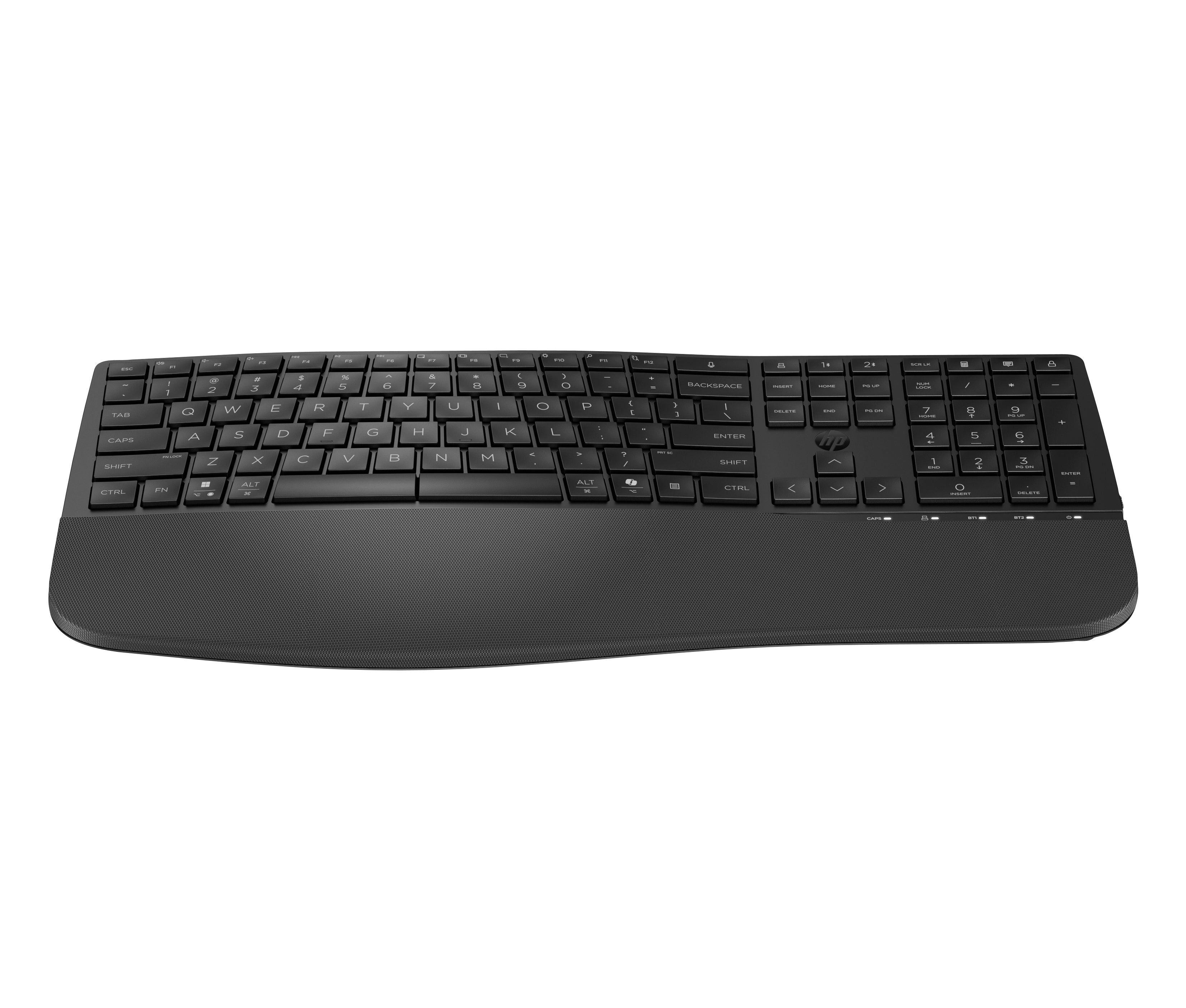 HP 685 - Clavier - bi-mode, agencement à 3 zones, multi-appareils, 23 touches programmables, détection automatique du système d'exploitation, déplacement des touches à profil bas - 100% - full size - sans fil - 2.4 GHz - Français - noir
