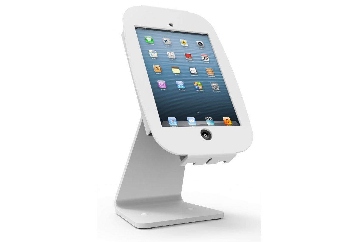 Compulocks iPad 10.2" Bras telescopique articulé argenté avec boîtier Space - Kit de montage (bras articulé, enceinte) - bras réglable - pour tablette - verrouillable - aluminium de haute qualité - blanc - Taille d'écran : 10.2" - pour Apple 10.2-inch iPa