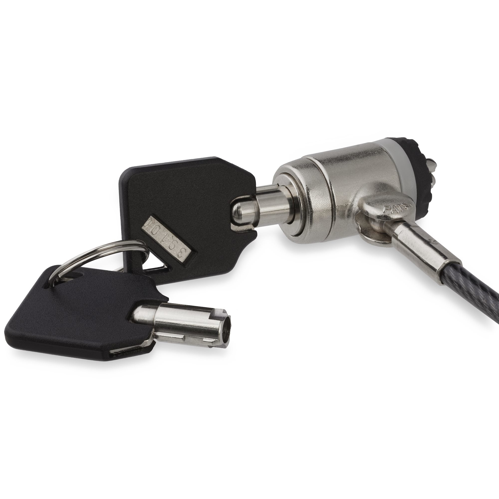 StarTech.com Câble de sécurité à clé pour ordinateur portable avec bouton de verrouillage - Antivol PC en acier - 2 m (LTLOCKKEY) - Câble de sécurité - noir, argent - 2 m