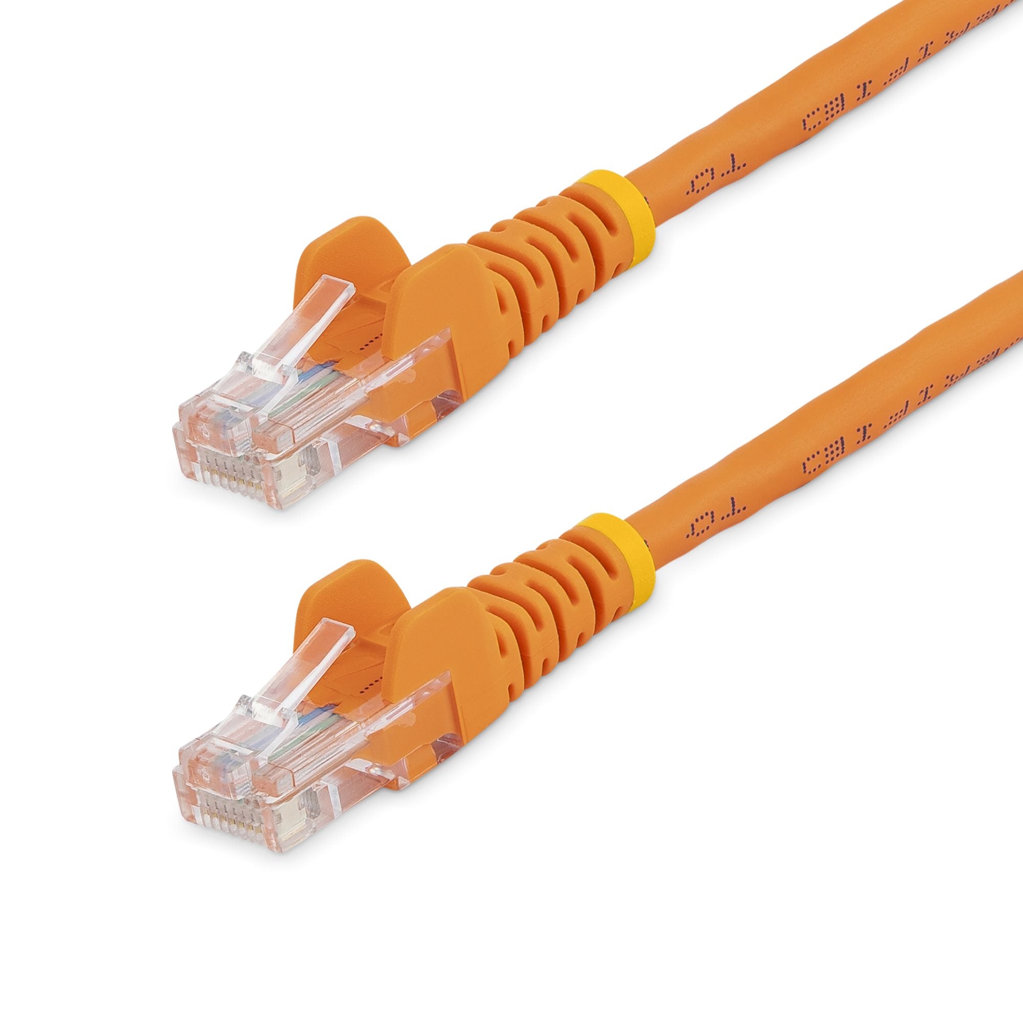 StarTech.com Câble réseau Cat5e UTP sans crochet - 50 cm Orange - Cordon Ethernet RJ45 anti-accroc - Câble patch - Cordon de raccordement - RJ-45 (M) pour RJ-45 (M) - 50 cm - UTP - CAT 5e - sans crochet, bloqué - orange