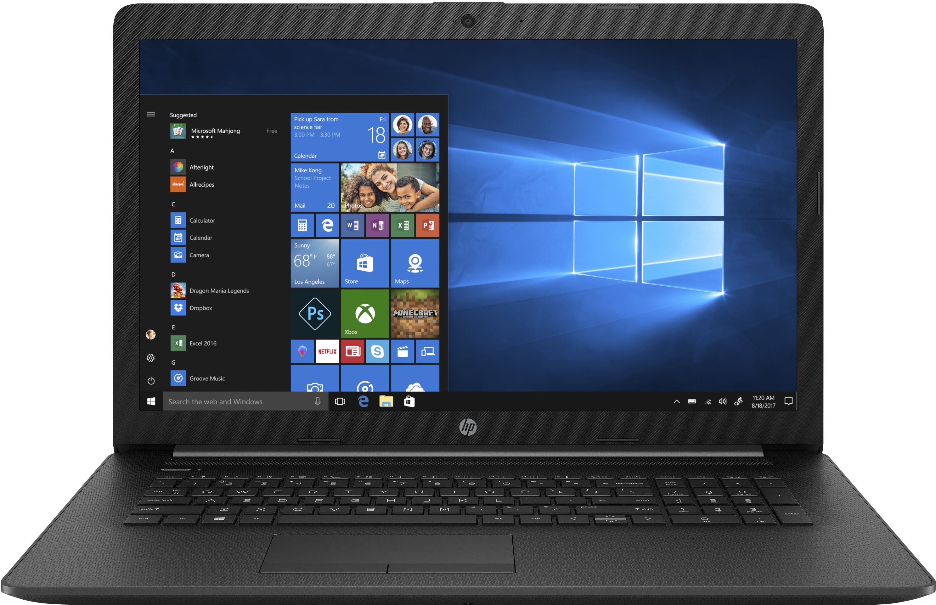Notebook HP 17 17-ca2062nf Silver 3050U/4Go/1To/Win10Fam WiFi+BT/Cam.