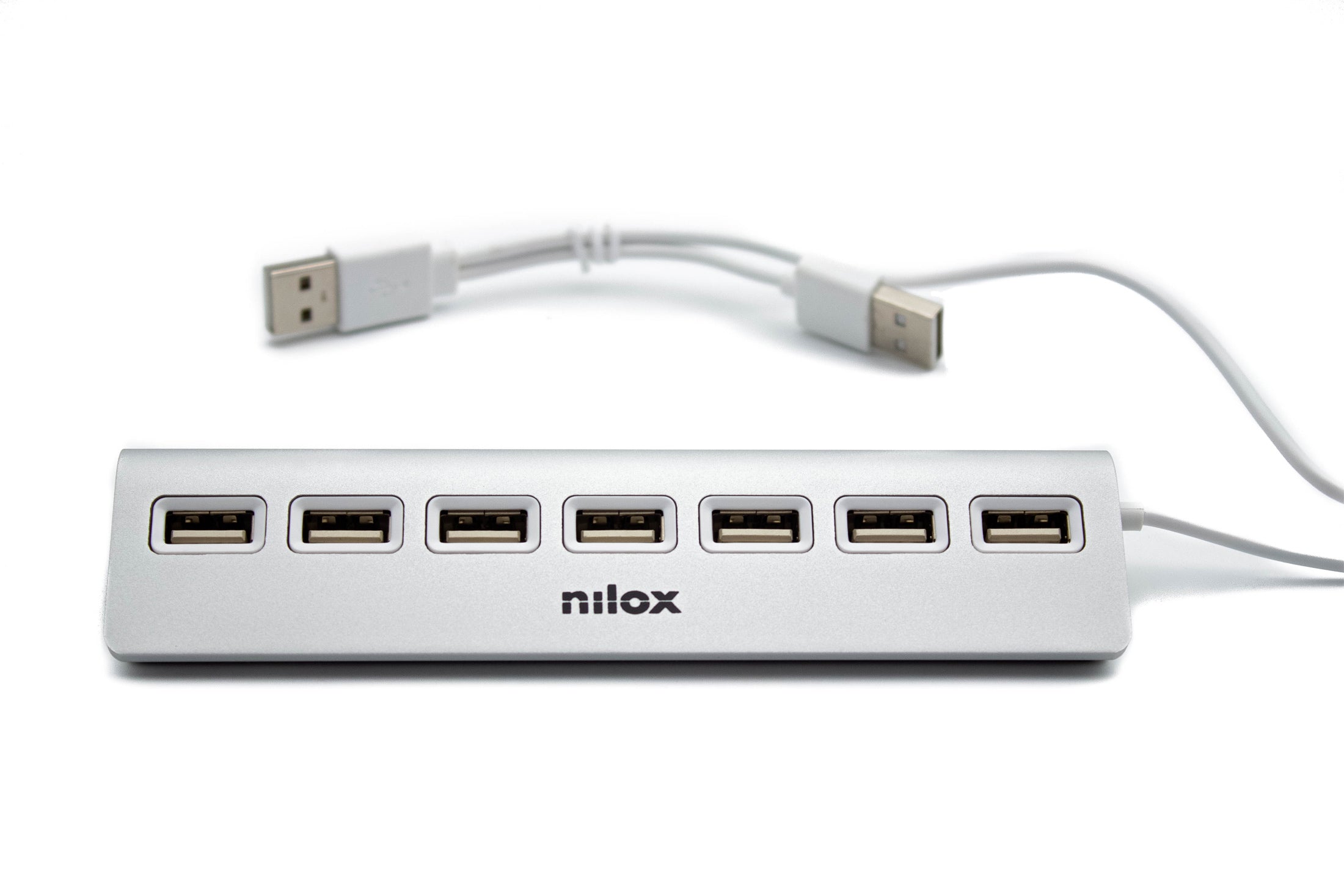 Hub USB Nilox NXHU7ALU2 Noir Gris