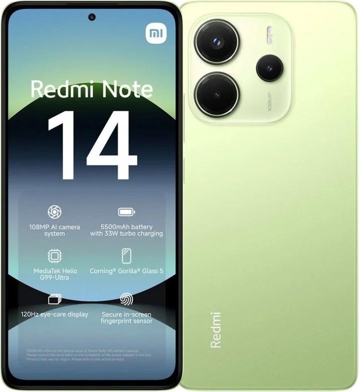 Xiaomi Redmi Note 14 4G Dual Sim 6Go RAM 128Go - Jaune