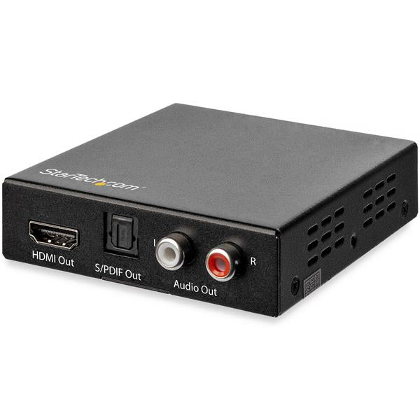 StarTech.com Extracteur audio HDMI vers RCA ou Toslink - 4K 60 Hz - Adaptateur HDMI vers audio analogique/numérique (HD202A) - Extracteur de signal audio HDMI - noir