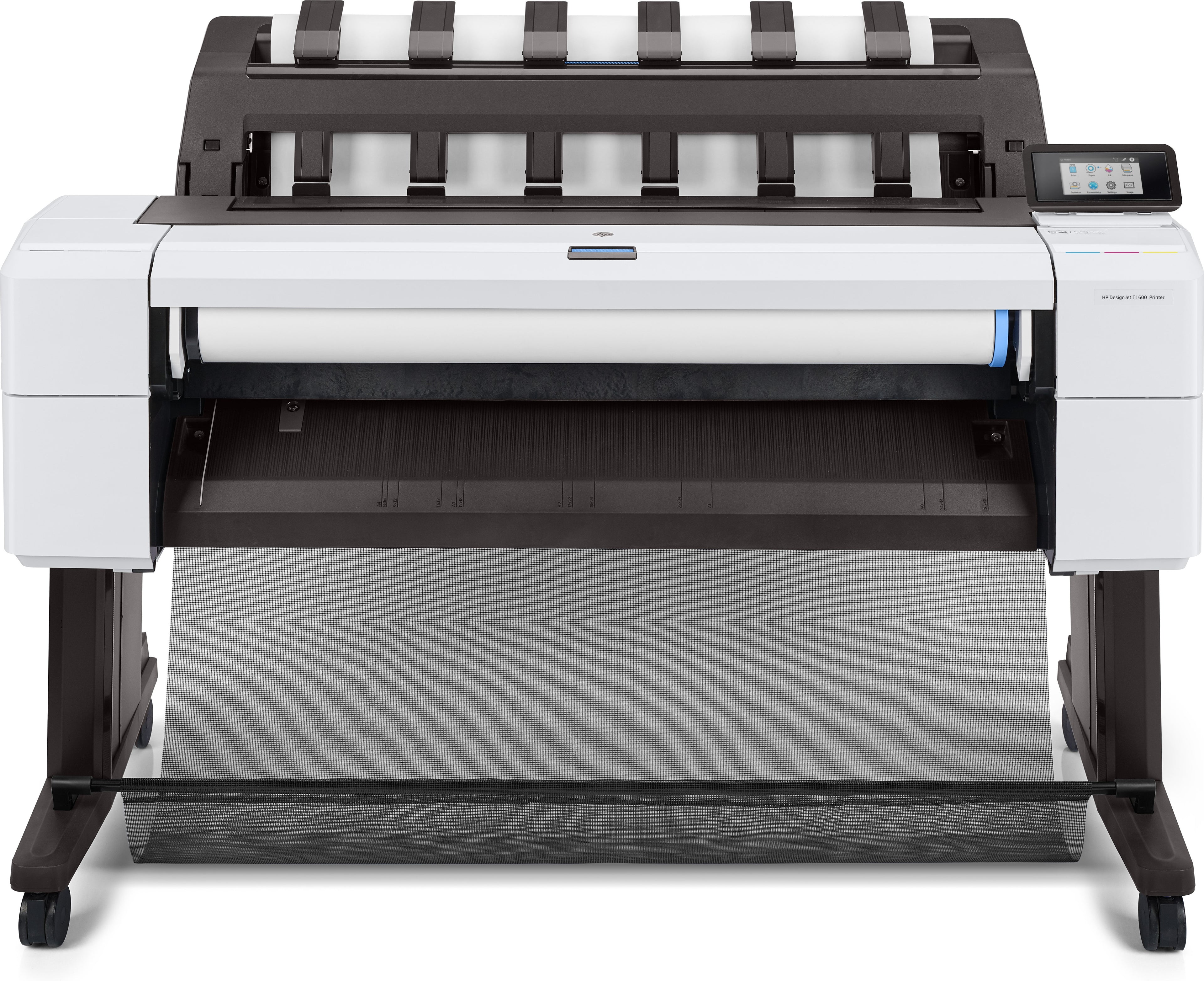 HP DesignJet T1600 - 36" imprimante grand format - couleur - jet d'encre - Rouleau (91,4 cm x 91,4 m), 914 x 1219 mm - 2 400 x 1 200 ppp - jusqu'à 3 ppm (mono) / jusqu'à 3 ppm (couleur) - capacité : 1 inclinaison - Gigabit LAN - outil de coupe