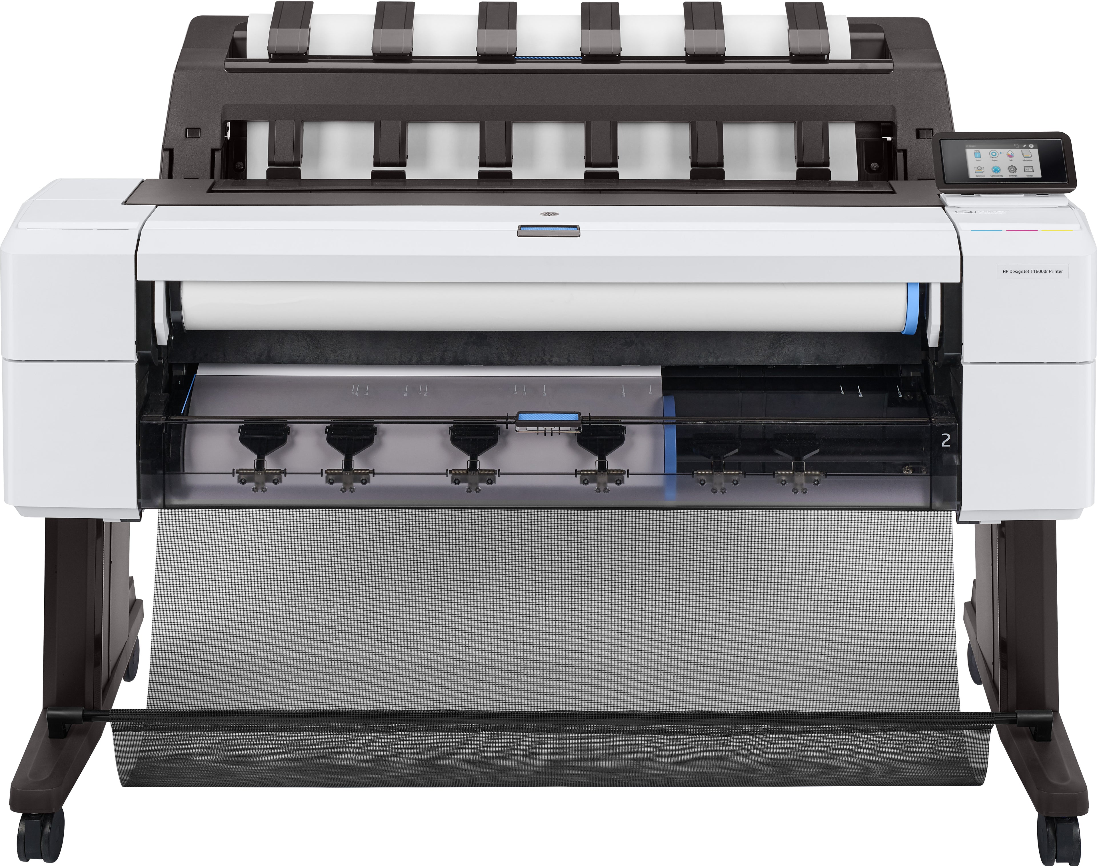 HP DesignJet T1600dr - 36" imprimante grand format - couleur - jet d'encre - Rouleau (91,4 cm x 91,4 m), 914 x 1219 mm - 2 400 x 1 200 ppp - jusqu'à 3 ppm (mono) / jusqu'à 3 ppm (couleur) - capacité : 2 rouleaux - Gigabit LAN - outil de coupe