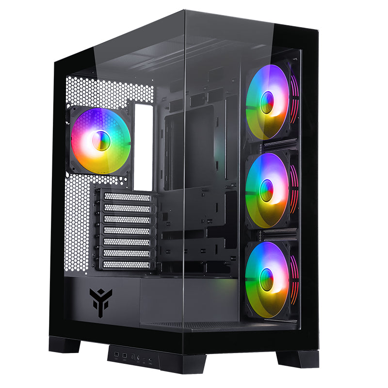 Boitier Moyen Tour ATX iTek Showbui 45 RGB avec panneaux vitrés (Noir)