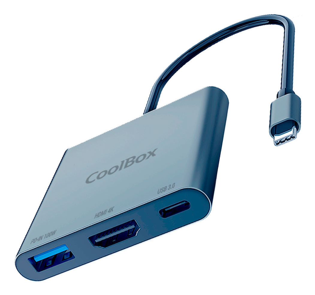 Hub USB CoolBox COO-DOCK-C-31 Gris 100 W