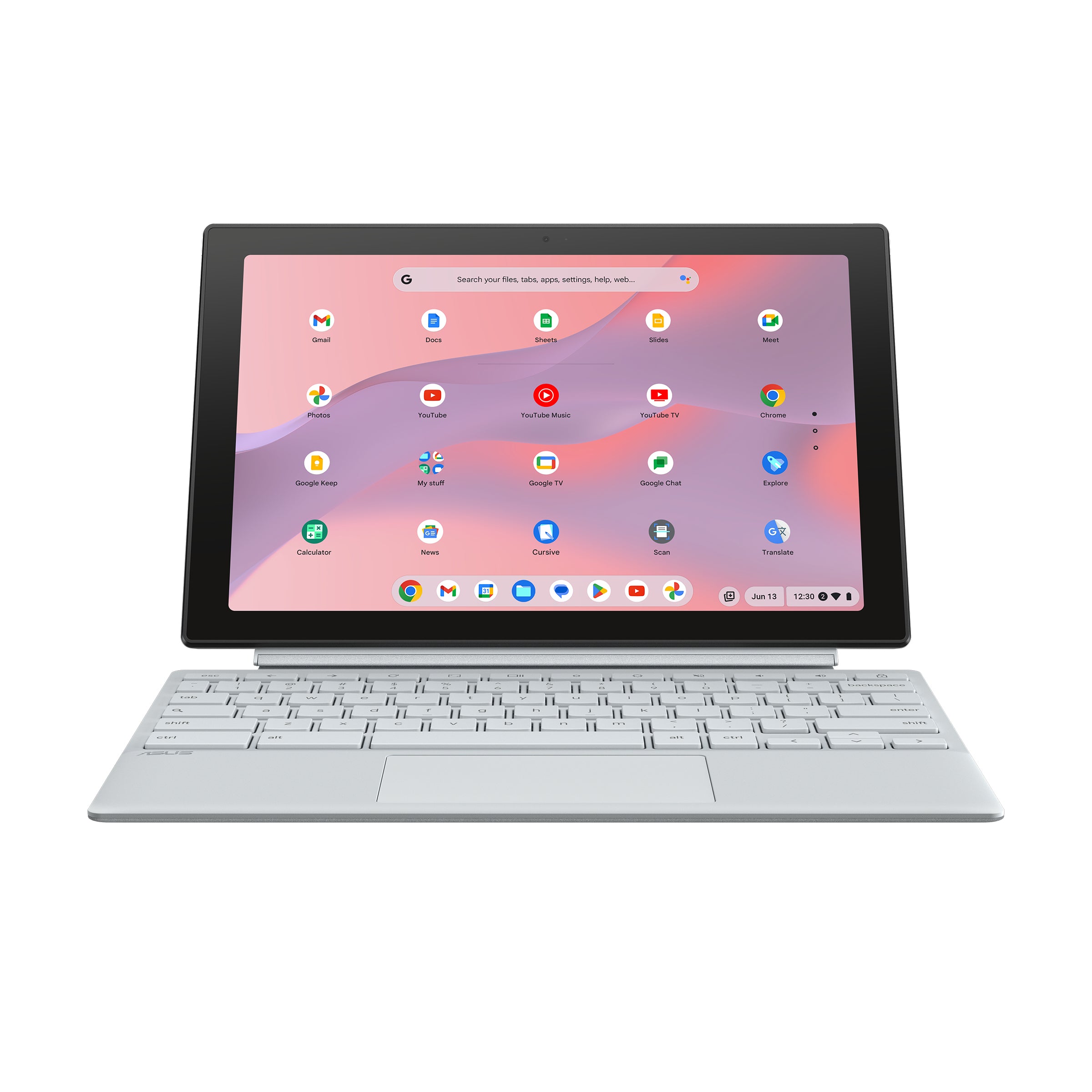 ASUS Chromebook Detachable CM30 CM3001DM2A R70177 - Avec clavier détachable - Kompanio 520 - MT8186G - Chrome OS - Mali-G52 2EE MC2 - 8 Go RAM - 128 Go eMMC - 10.5" écran tactile 1920 x 1200 - Wi-Fi 6, Bluetooth - 4G LTE - argent