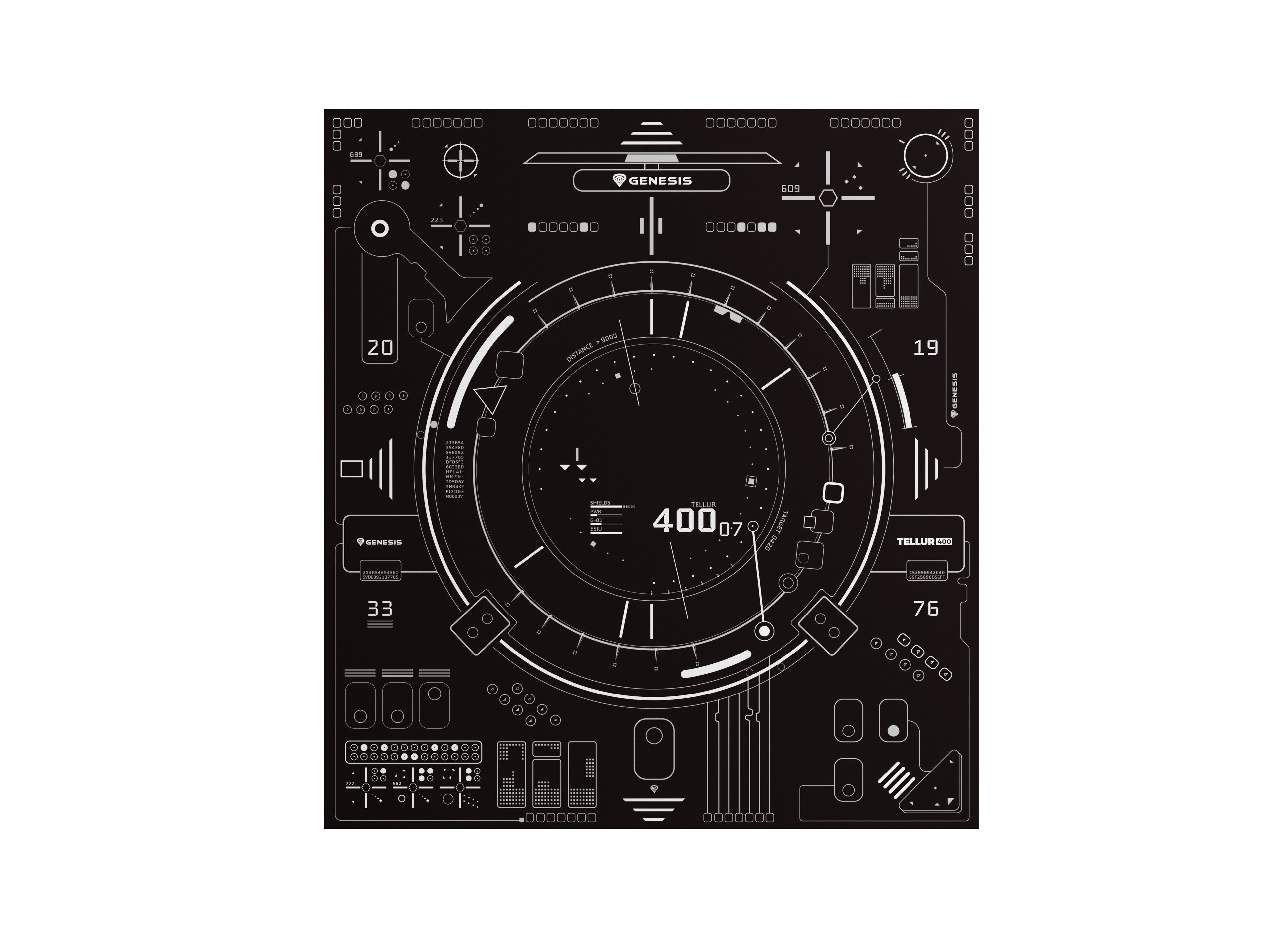 Tapis Gaming Genesis Tellur 400 Noir Tissu