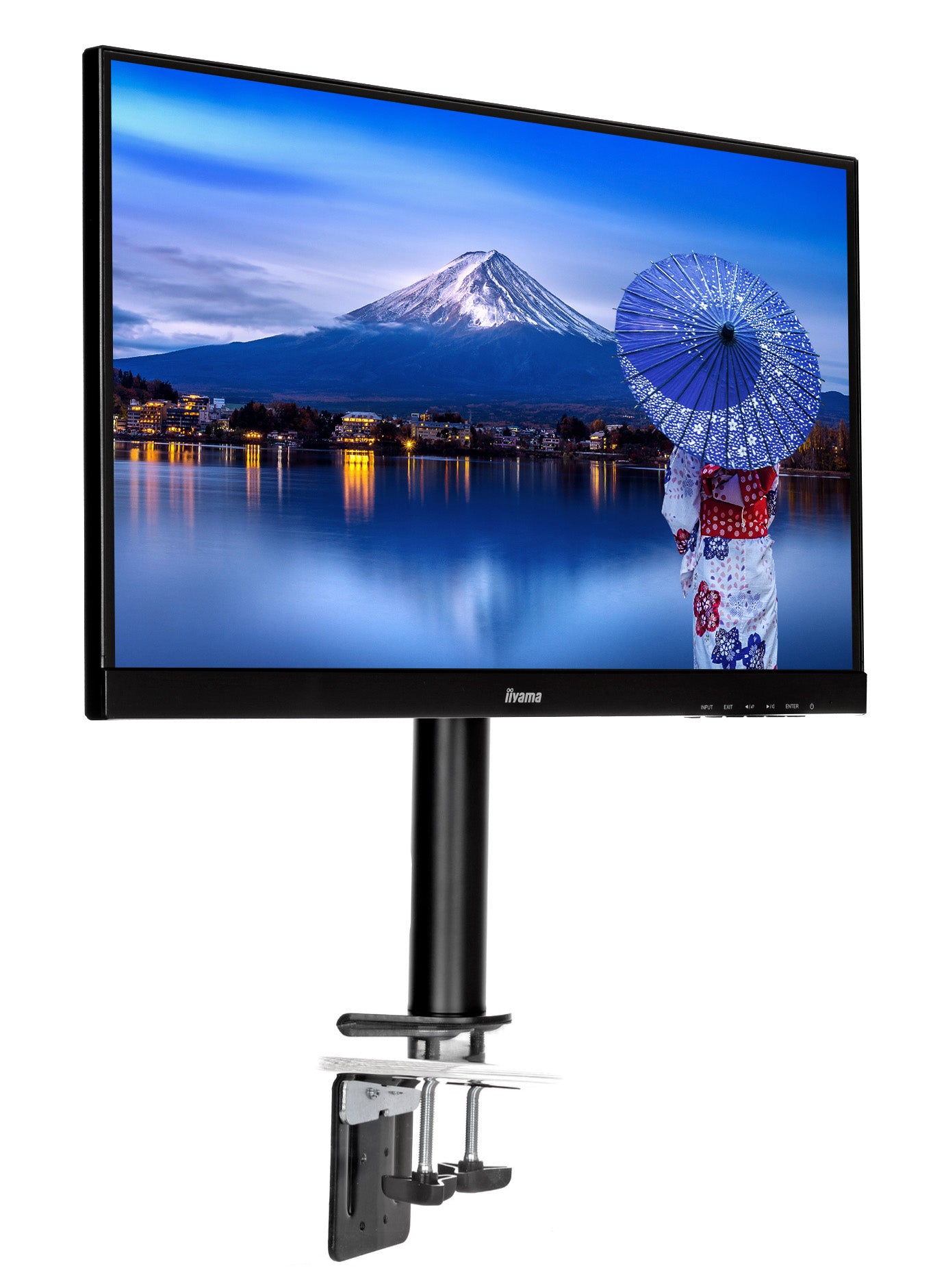 Iiyama DS1001C-B1 - Kit de montage - bras réglable - pour moniteur - noir - Taille d'écran : 10"-30" - montrable sur bureau - pour ProLite E2783QSU-B1, XU2495WSU-B1, XUB2495WSU-B1