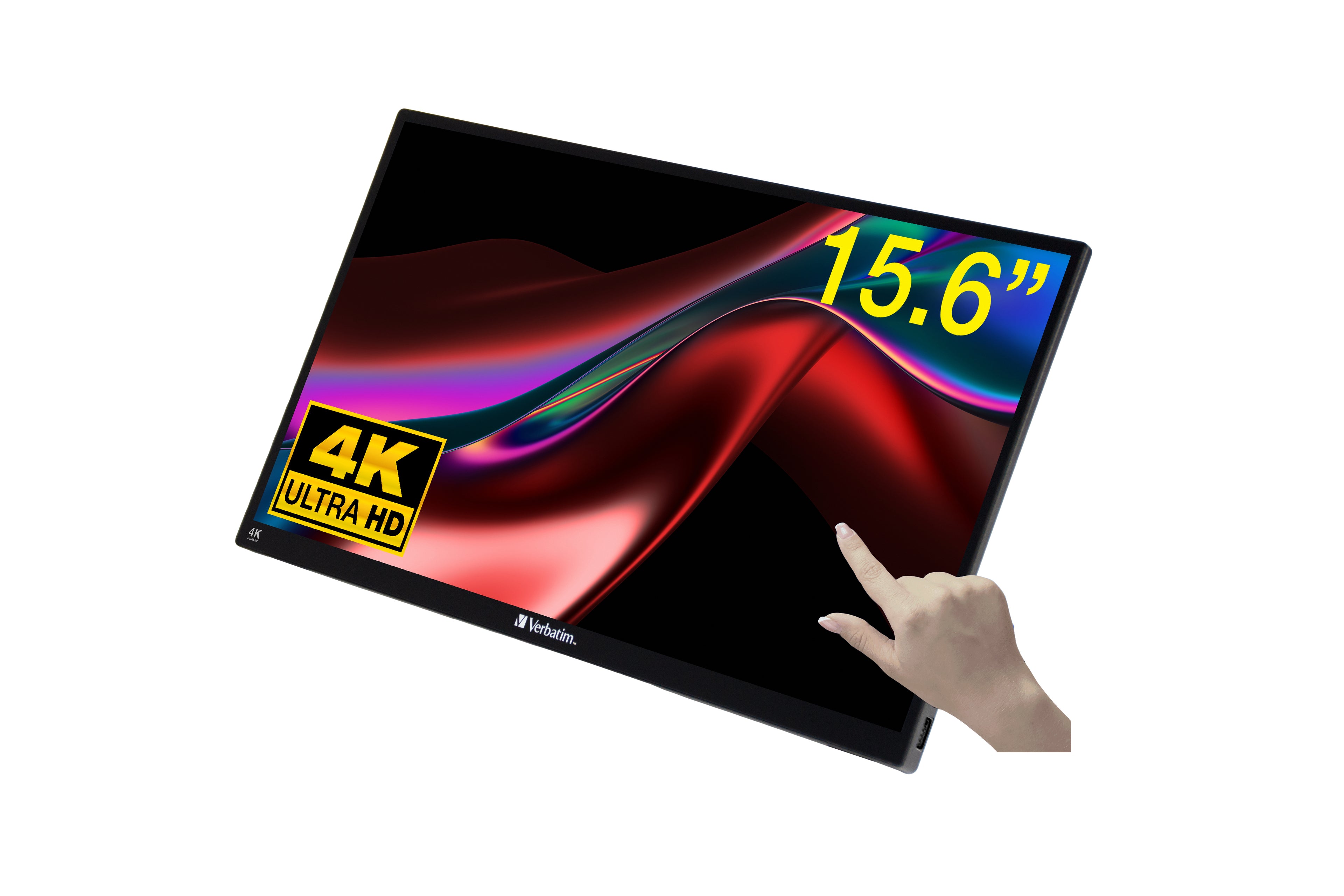 Verbatim PMT-15-4K - Écran LCD - 15.6" - portable - écran tactile - 3840 x 2160 4K - IPS - 350 cd/m² - 1000:1 - 6 ms - HDMI, 2xUSB-C