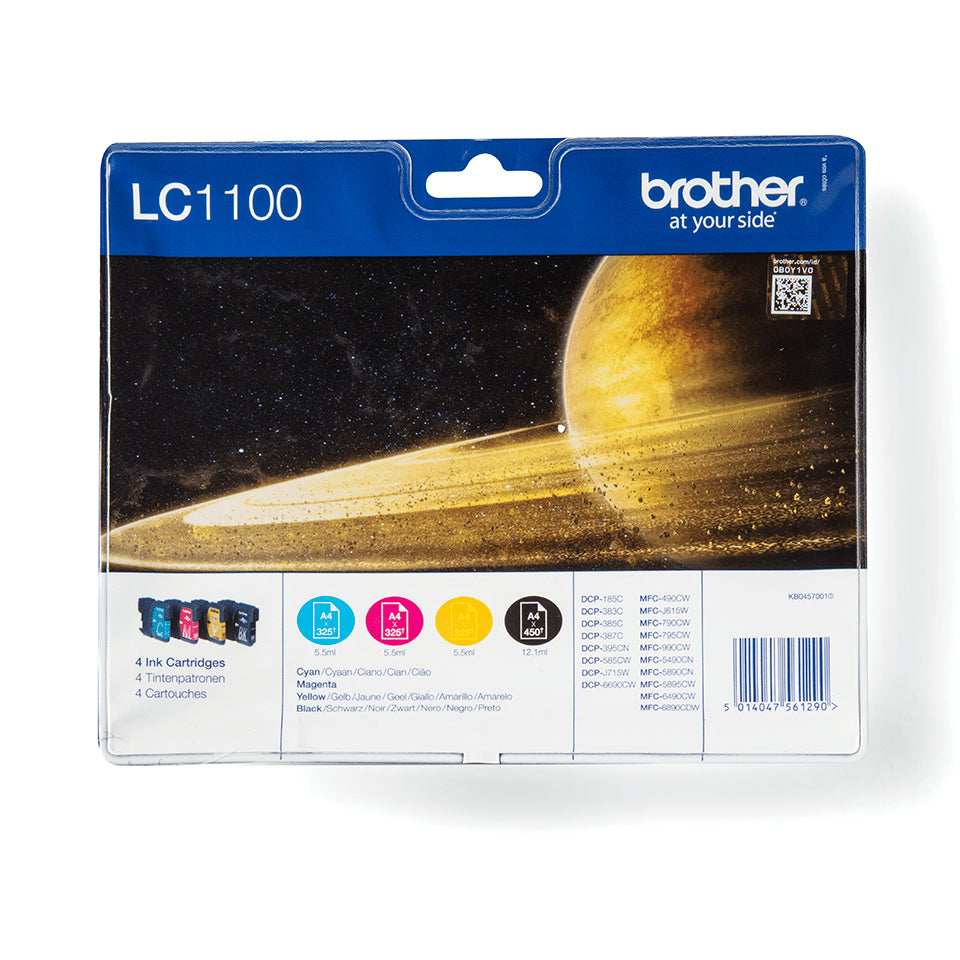 Cartouche d'encre originale Brother LC1100VALBP Noir/Cyan/Magenta/Jaune