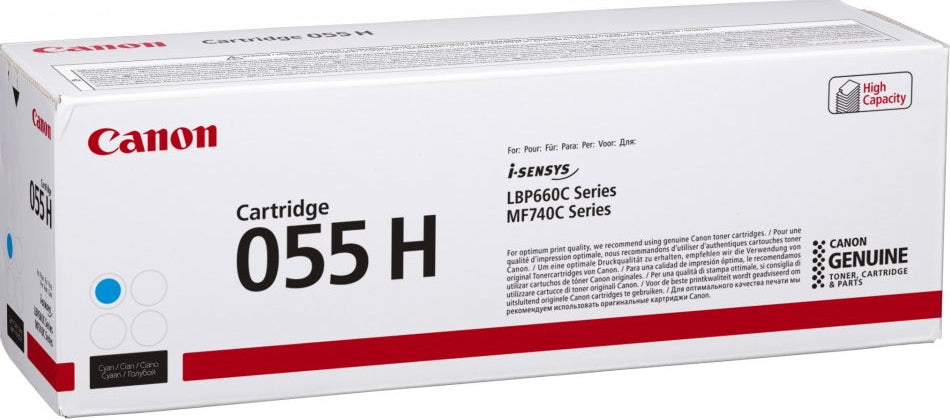 Canon 055 H - Haute capacité - cyan - original - cartouche de toner - pour imageCLASS LBP664, MF745; i-SENSYS LBP663, LBP664, MF742, MF744, MF746; Satera LBP662