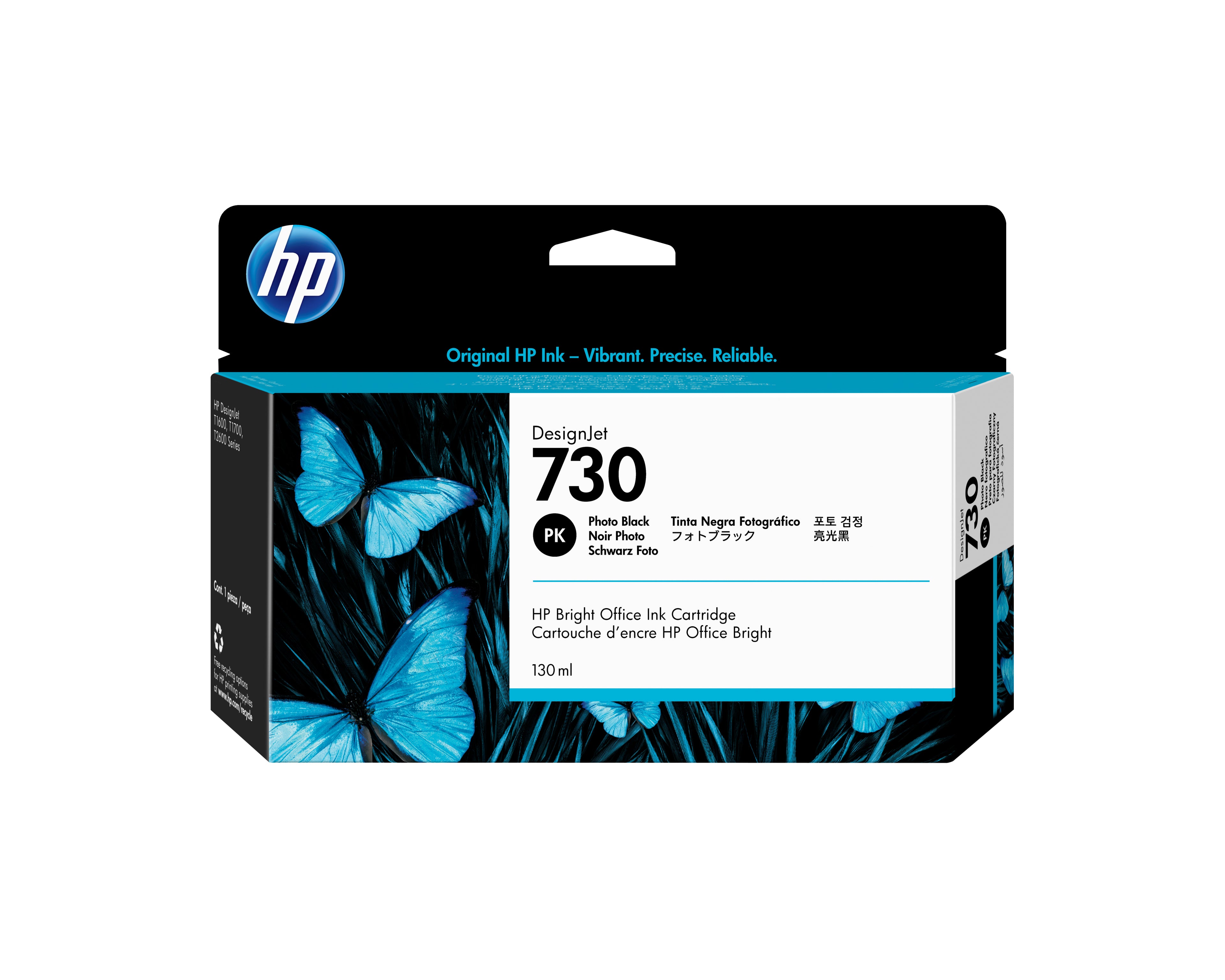 HP 730 - 130 ml - photo noire - original - DesignJet - cartouche d'encre - pour DesignJet SD Pro MFP, T1600, T1600dr, T1700, T1700dr, T1708, T1708dr, T2600, T2600dr
