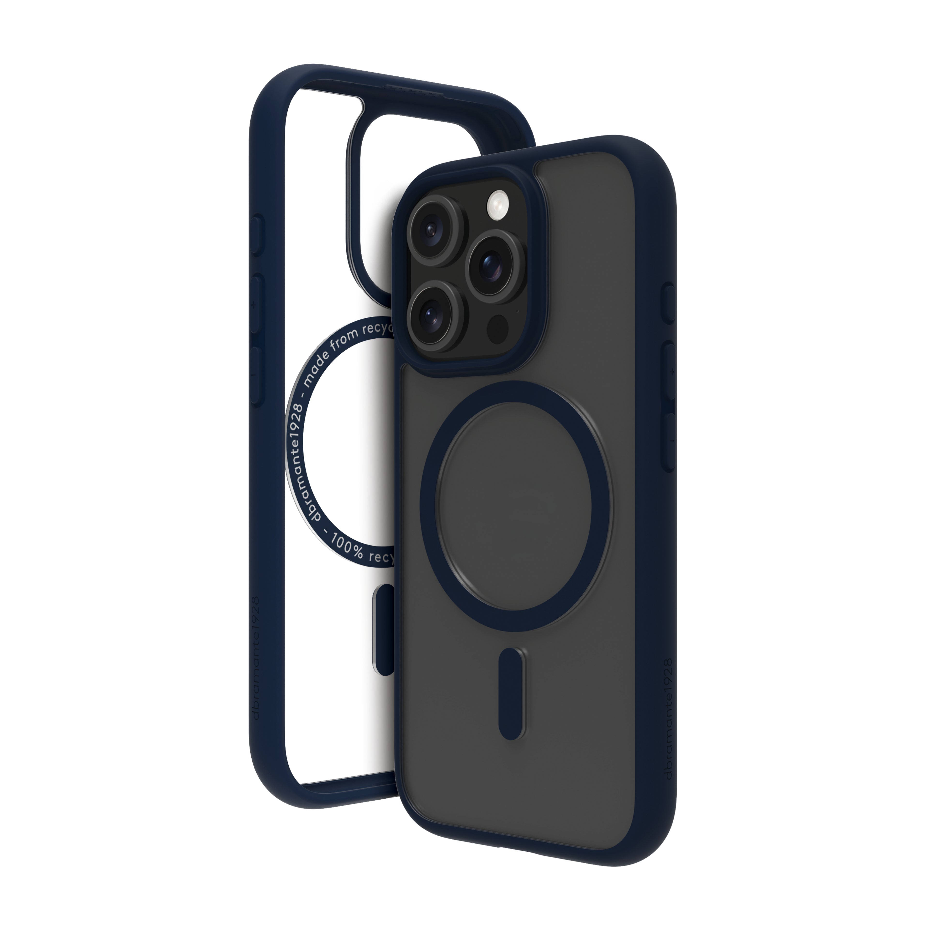 dbramante1928 Grenen - Coque de protection pour téléphone portable - compatibilité avec MagSafe - plastique - bleu, dos transparent - pour Apple iPhone 16 Pro