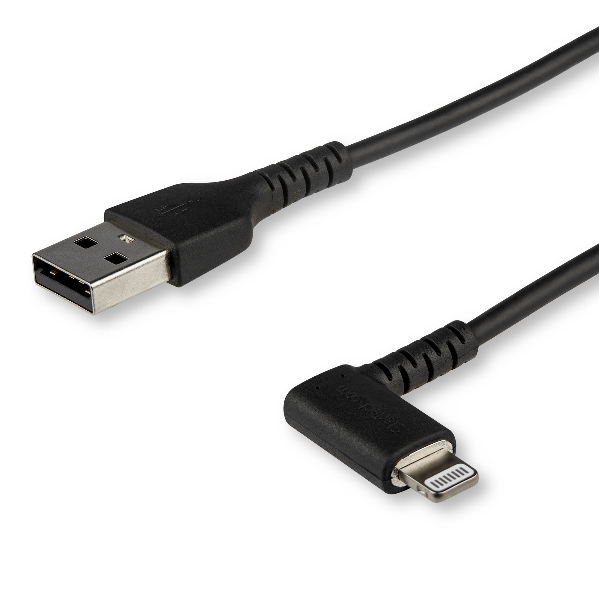 Ce câble coudé Lightning vers USB résiste aux exigences de charge et de synchronisation de vos appareils mobiles. Le connecteur Lightning coudé vous permet d''accéder facilement à votre appareil mobile, même lorsqu''il est en charge. Le câble est à présen