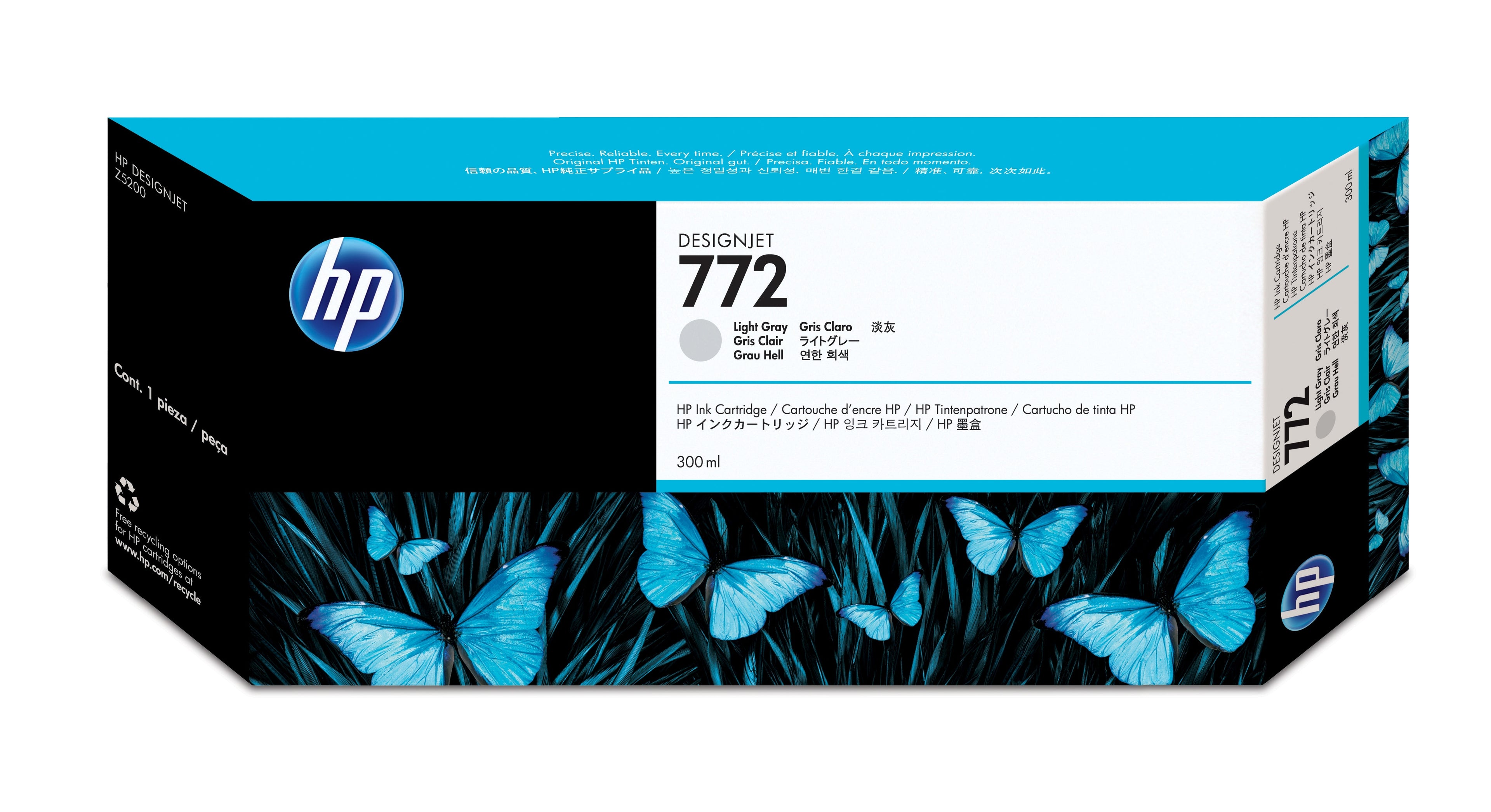 HP 772 - 300 ml - gris clair - original - DesignJet - cartouche d'encre - pour DesignJet HD Pro MFP, Z5200, Z5200 PostScript, Z5400 PostScript ePrinter