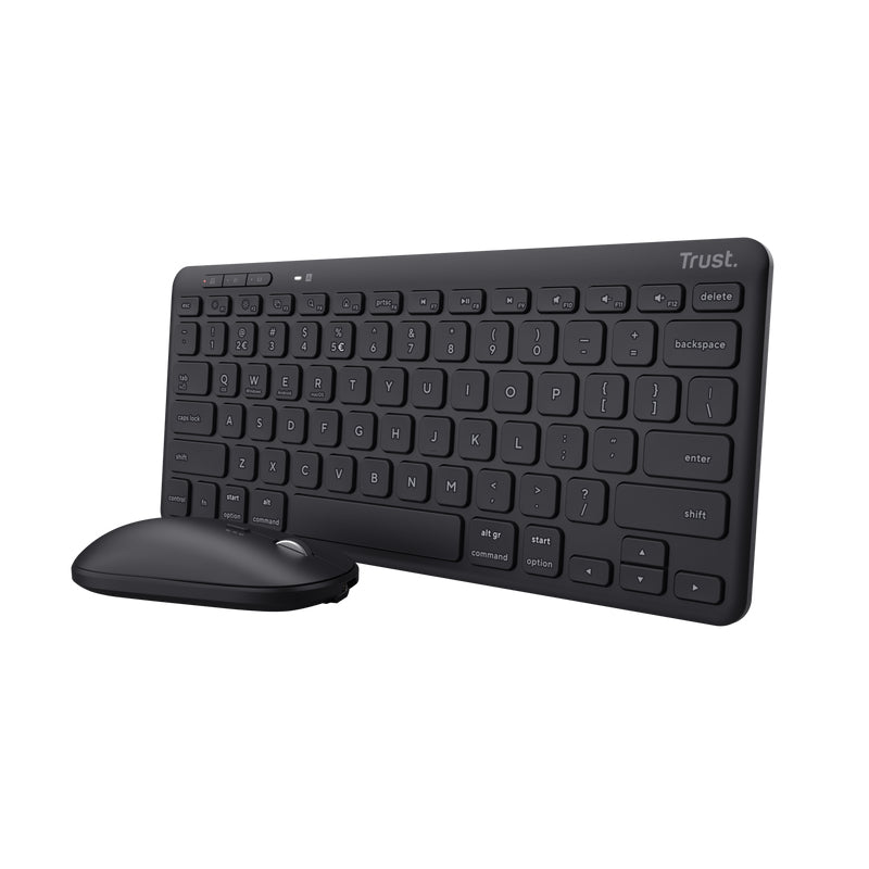 clavier et souris Trust Lyra Noir Espagnol Qwerty