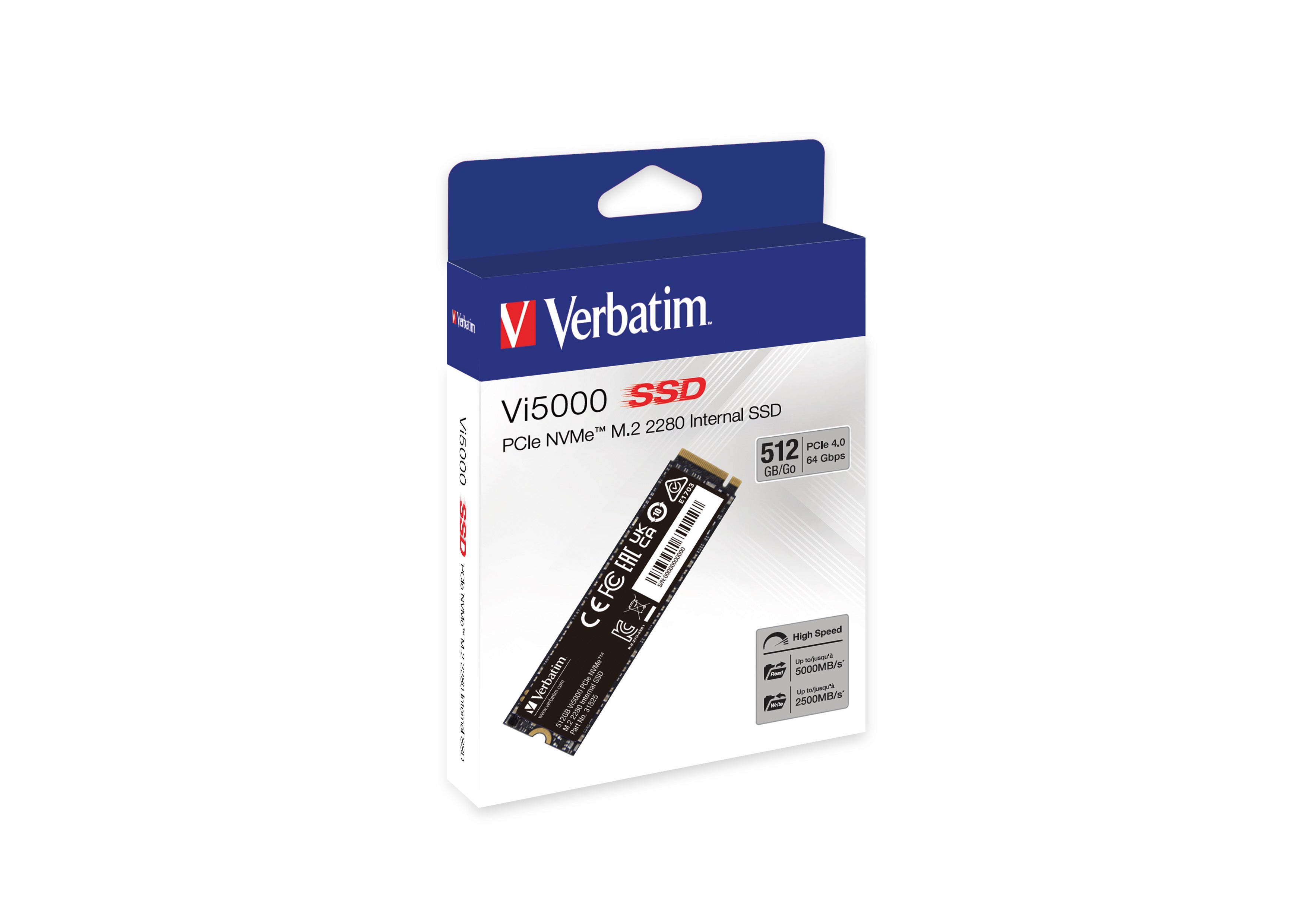 Disque SSD Verbatim Vi5000 512Go - NVMe M.2 Type 2280