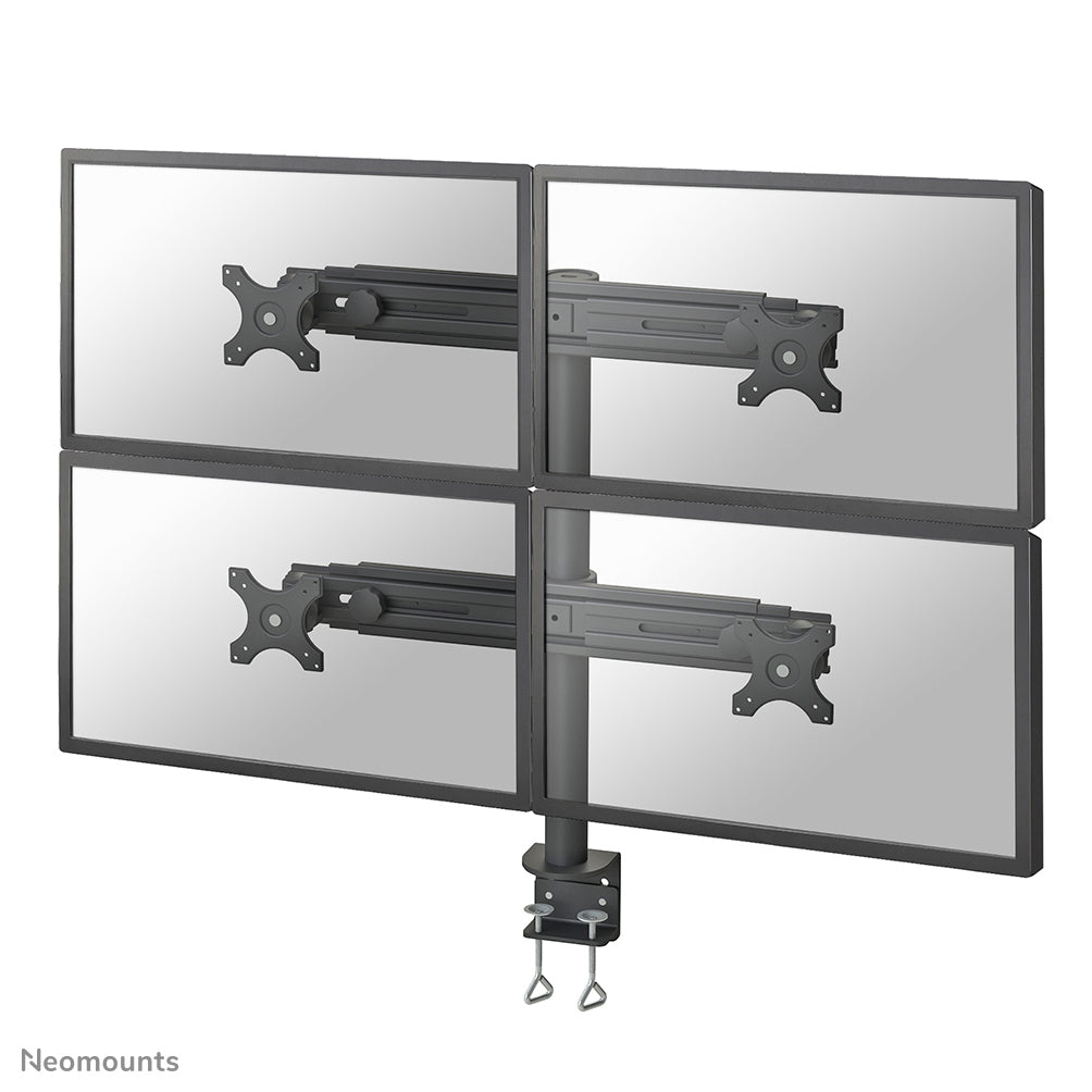 Neomounts FPMA-D700D4 - Kit de montage - pleine action - pour 4 écrans LCD - noir - Taille d'écran : 19"-30" - pinces montables, montrable sur bureau