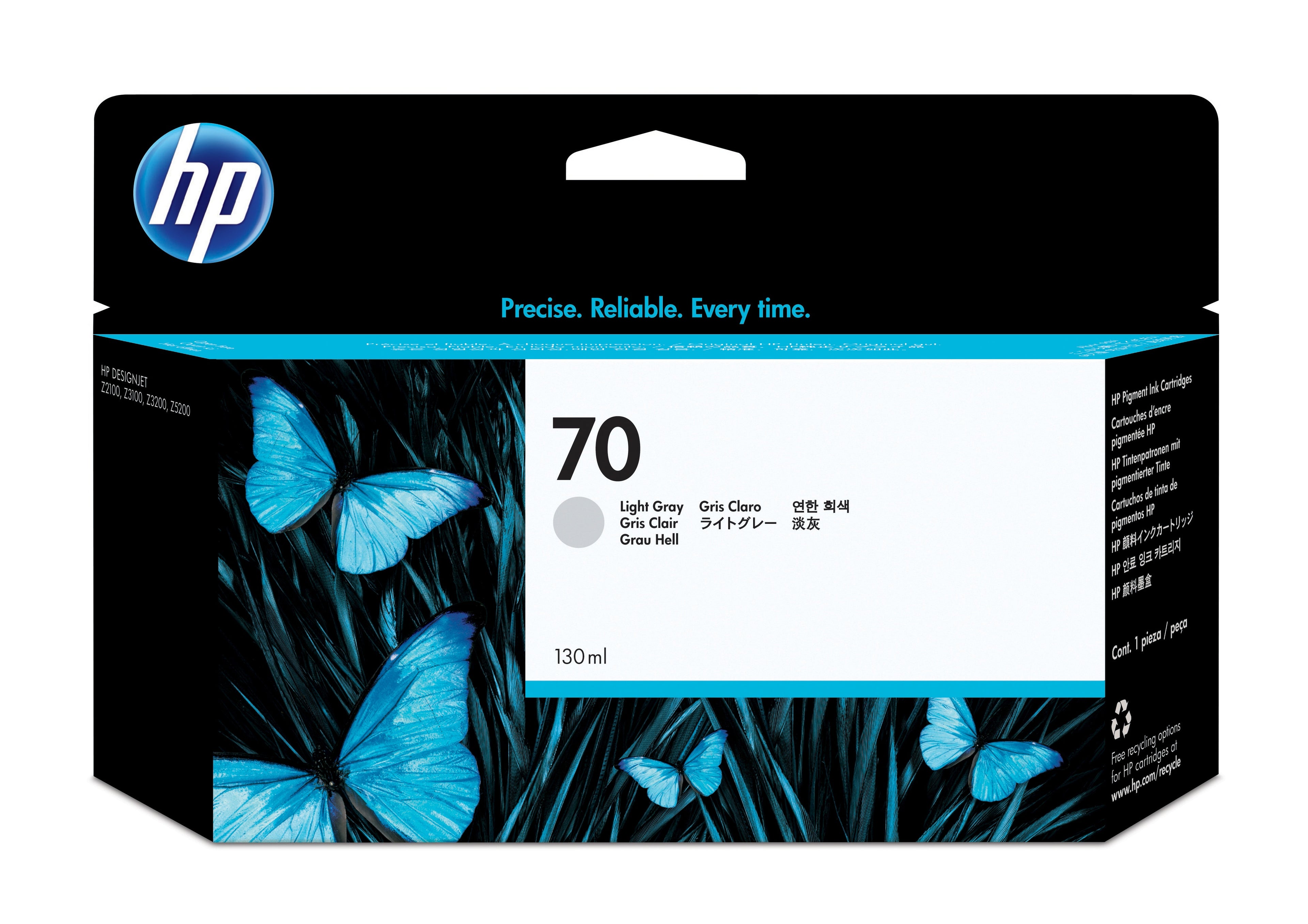 HP 70 - 130 ml - gris clair - original - DesignJet - cartouche d'encre - pour DesignJet HD Pro MFP, T120, Z2100, Z3100, Z3100ps, Z3200, Z3200ps, Z5200, Z5400