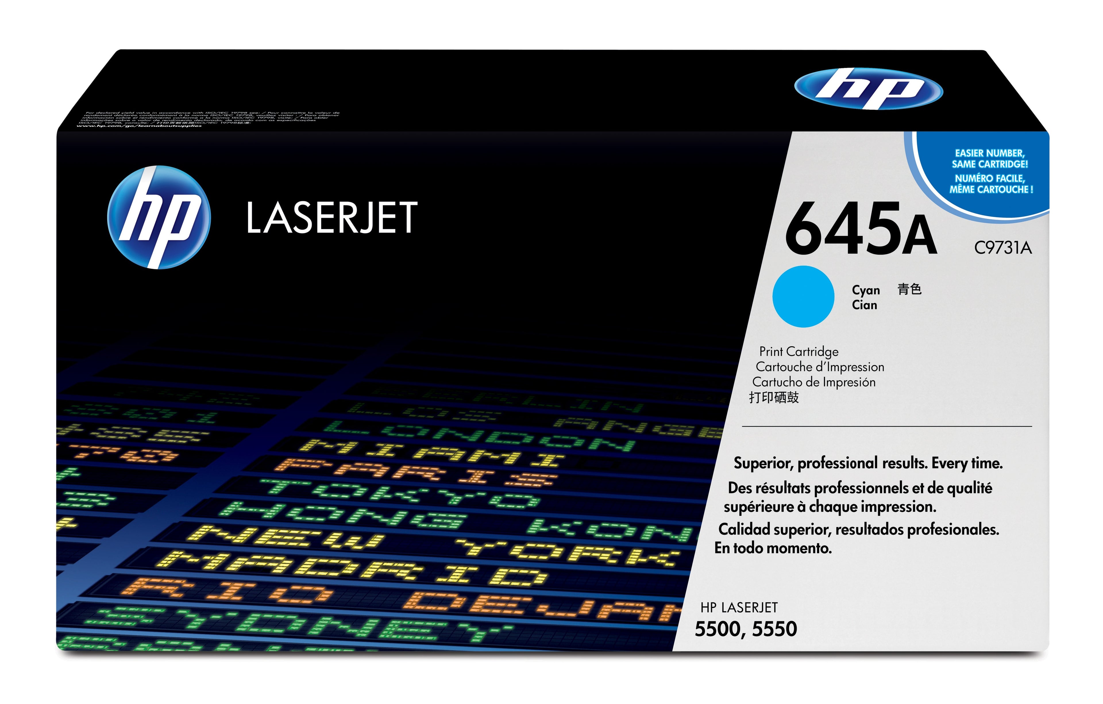HP 645A - Cyan - original - LaserJet - cartouche de toner (C9731A) - pour Color LaserJet 5500, 5550