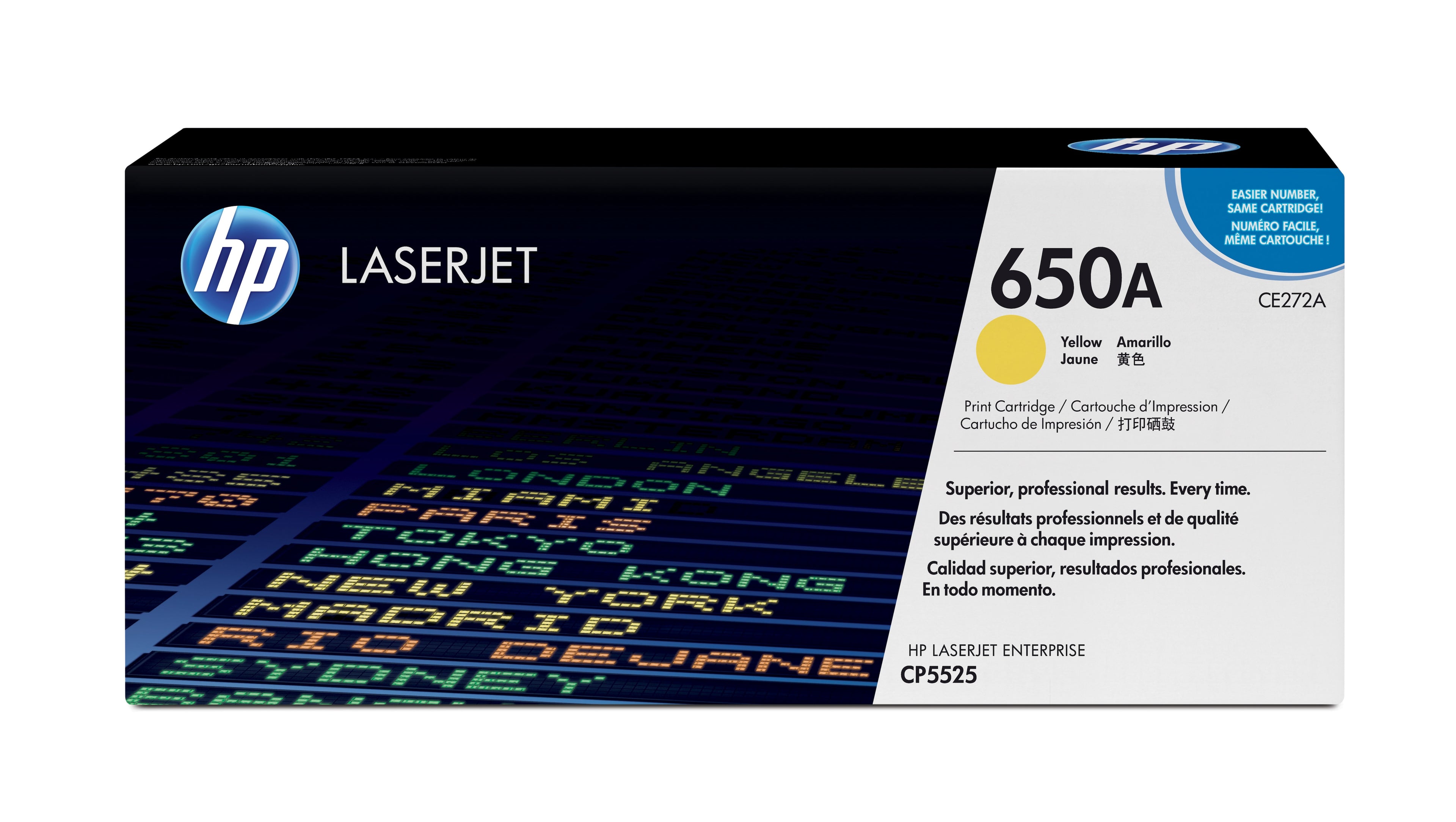HP 650A - Jaune - original - LaserJet - cartouche de toner (CE272A) - pour Color LaserJet Enterprise CP5520, CP5525, M750