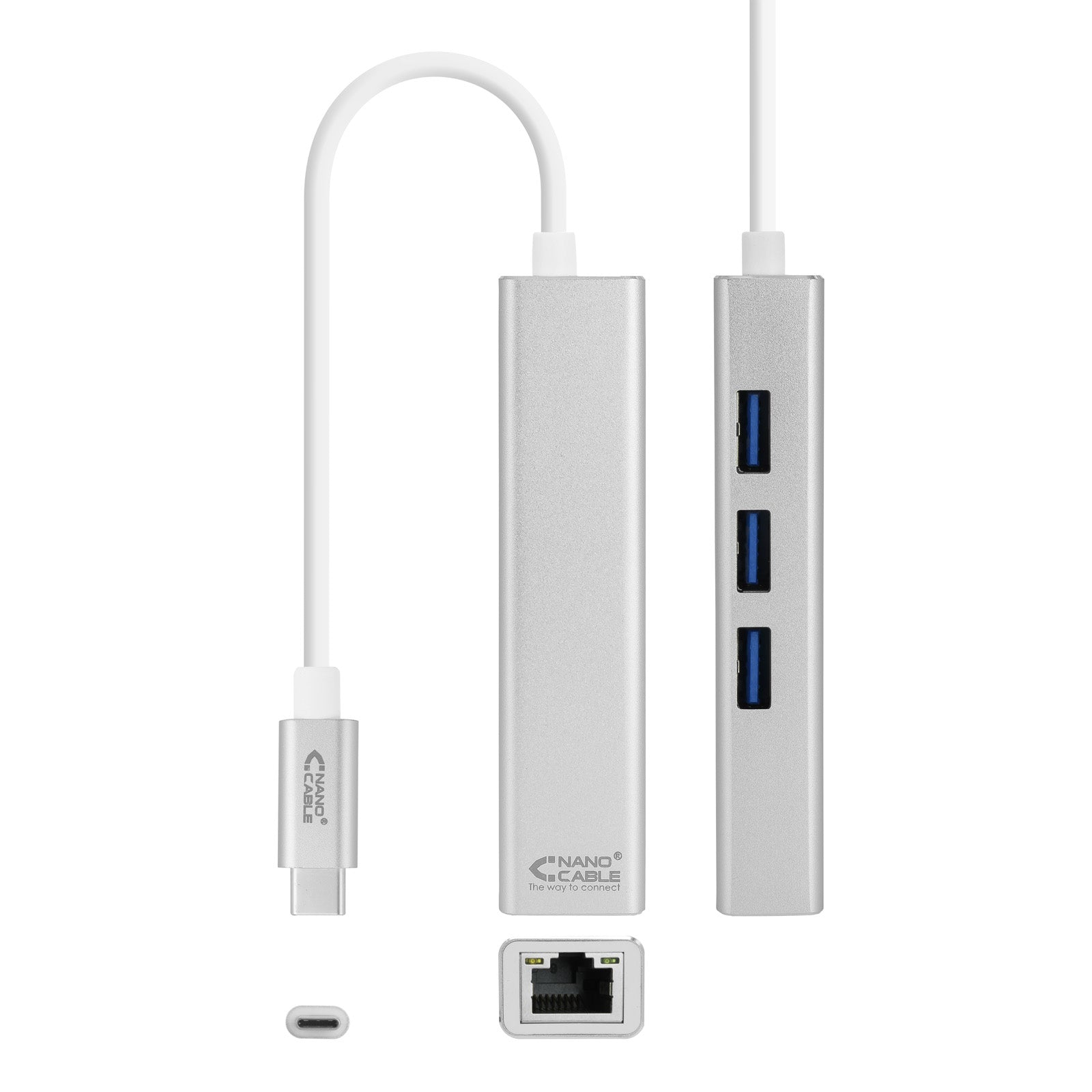 Convertisseur USB 3.0 vers Gigabit Ethernet NANOCABLE 10.03.0404