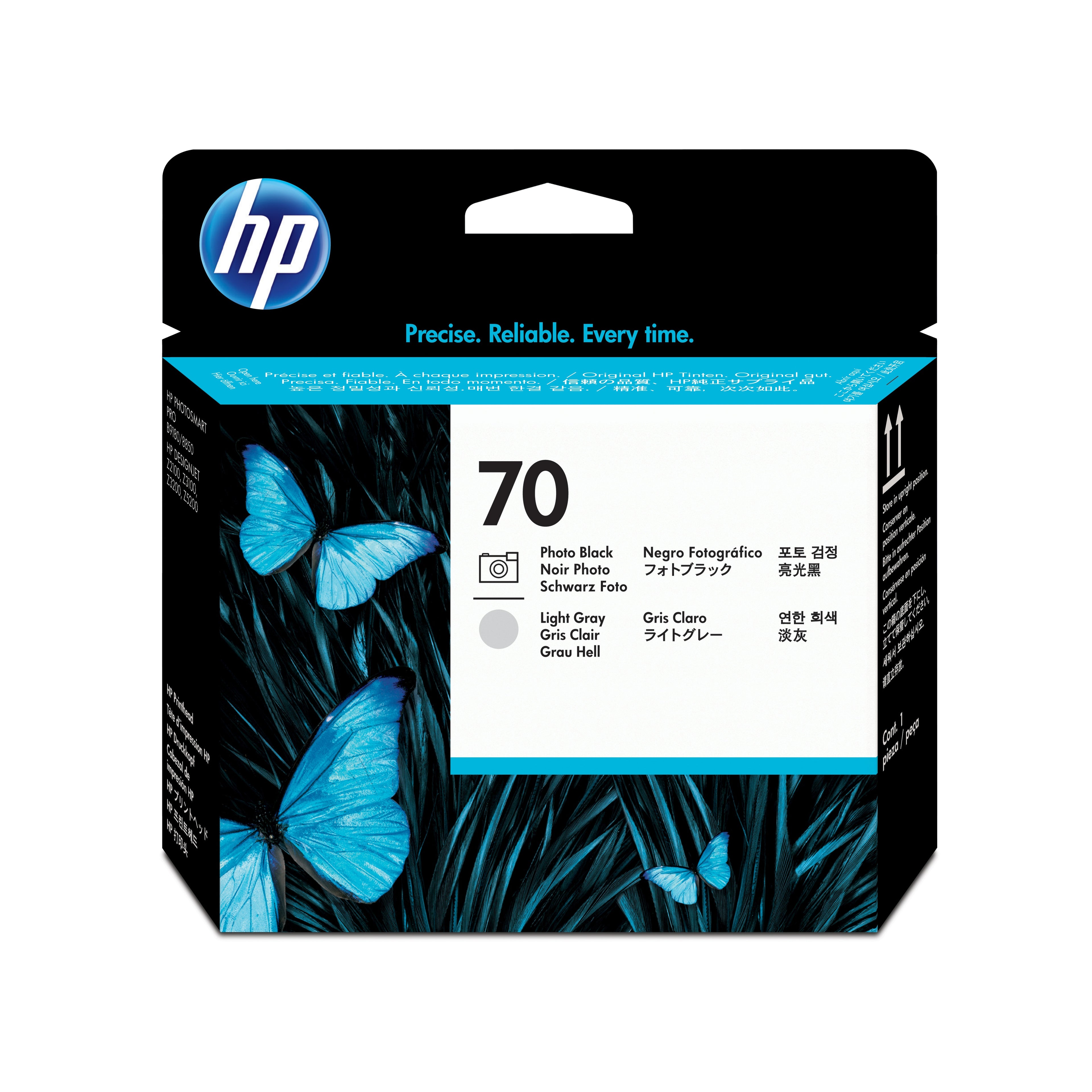 HP 70 - Gris clair, photo noire - tête d'impression - pour DesignJet HD Pro MFP, T120, Z2100, Z3100, Z3100ps, Z3200, Z3200ps, Z5200, Z5400
