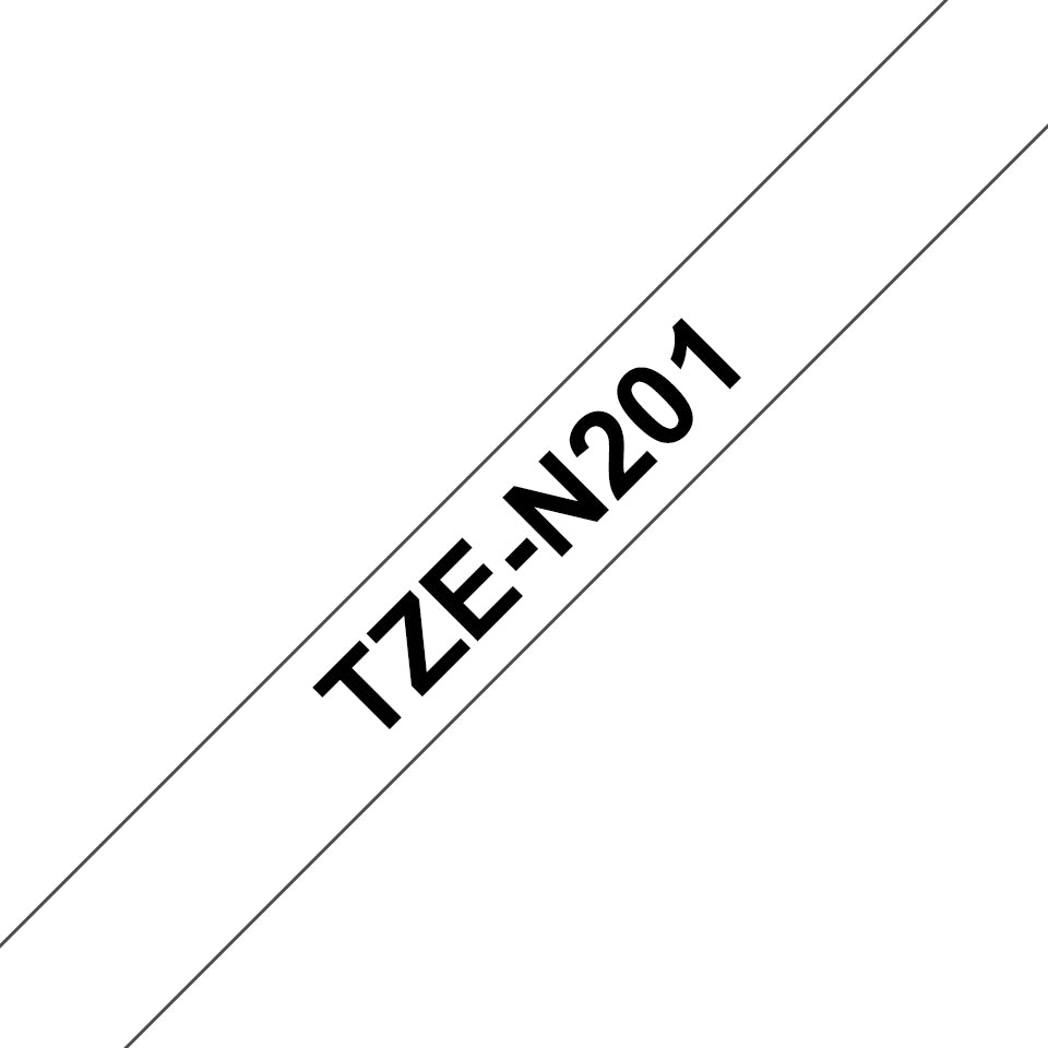Brother TZe-N201 - Noir sur blanc - Rouleau (3,56 cm x 8 m) 1 cassette(s) bande non plastifiée - pour Brother PT-D210, D600, P750, P950, P-Touch PT-D410, D460, E310, P-Touch Cube Pro PT-P910