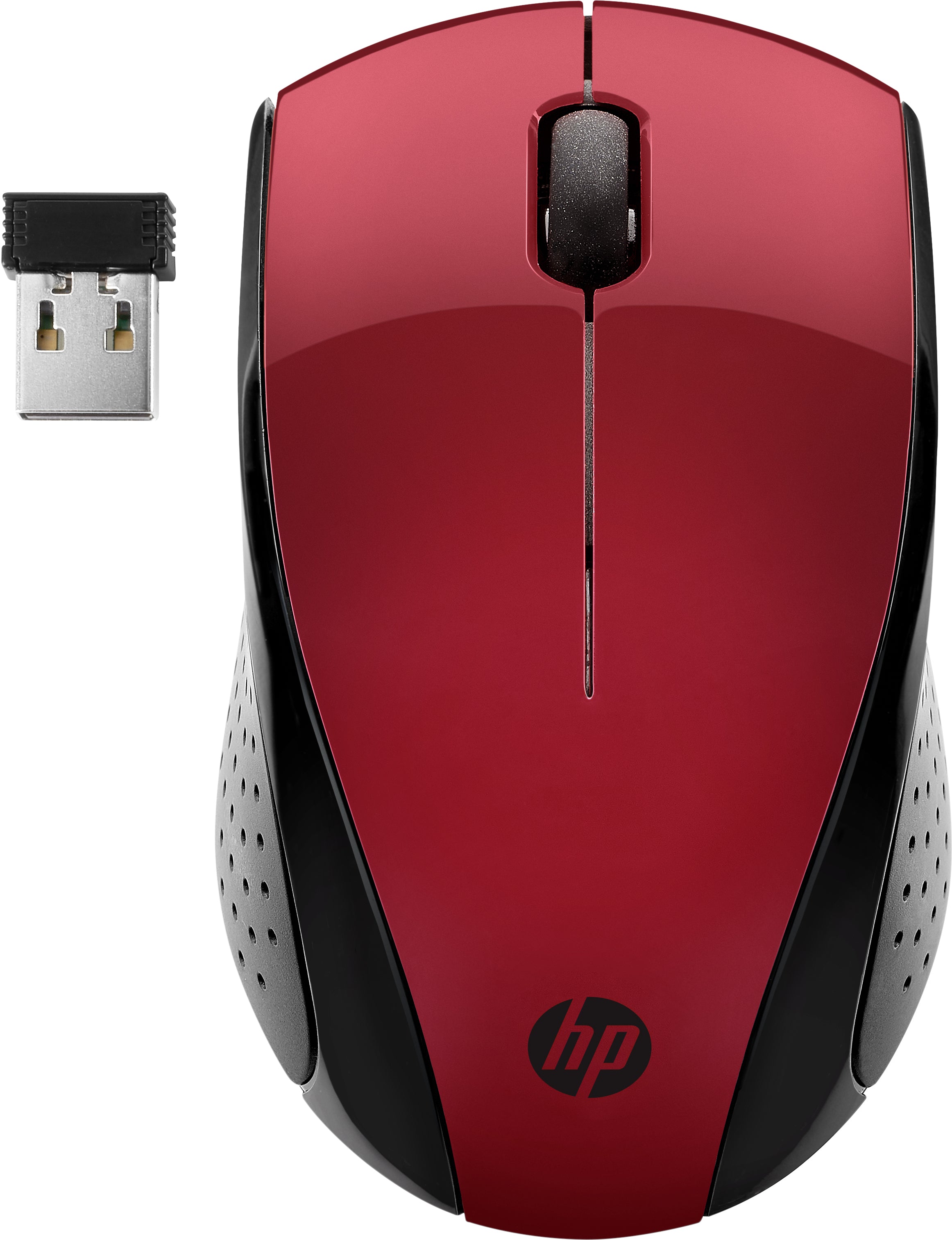 HP 220 - Souris - 3 boutons - sans fil - 2.4 GHz - récepteur sans fil USB - rouge - CTO - pour HP 27, ENVY Laptop 13, 17, Laptop 14, 15, Pavilion Laptop 14, 15, Pavilion x360 Laptop