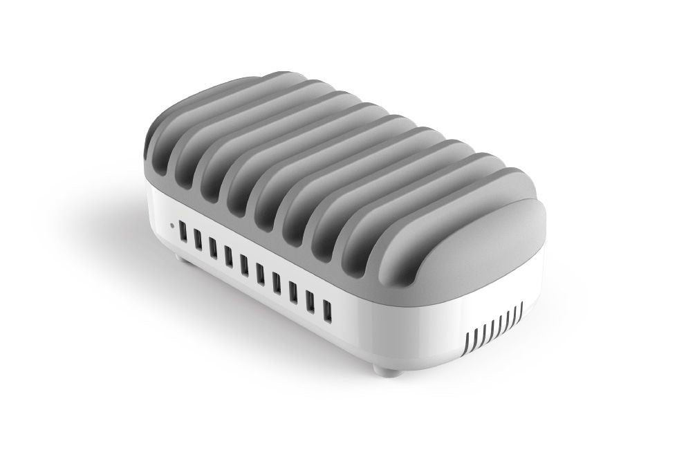 Compulocks Station de recharge USB avec 10 ports et prise UK - Station de charge - 120 Watt - 2.4 A - 10 connecteurs de sortie (USB) - Royaume-Uni