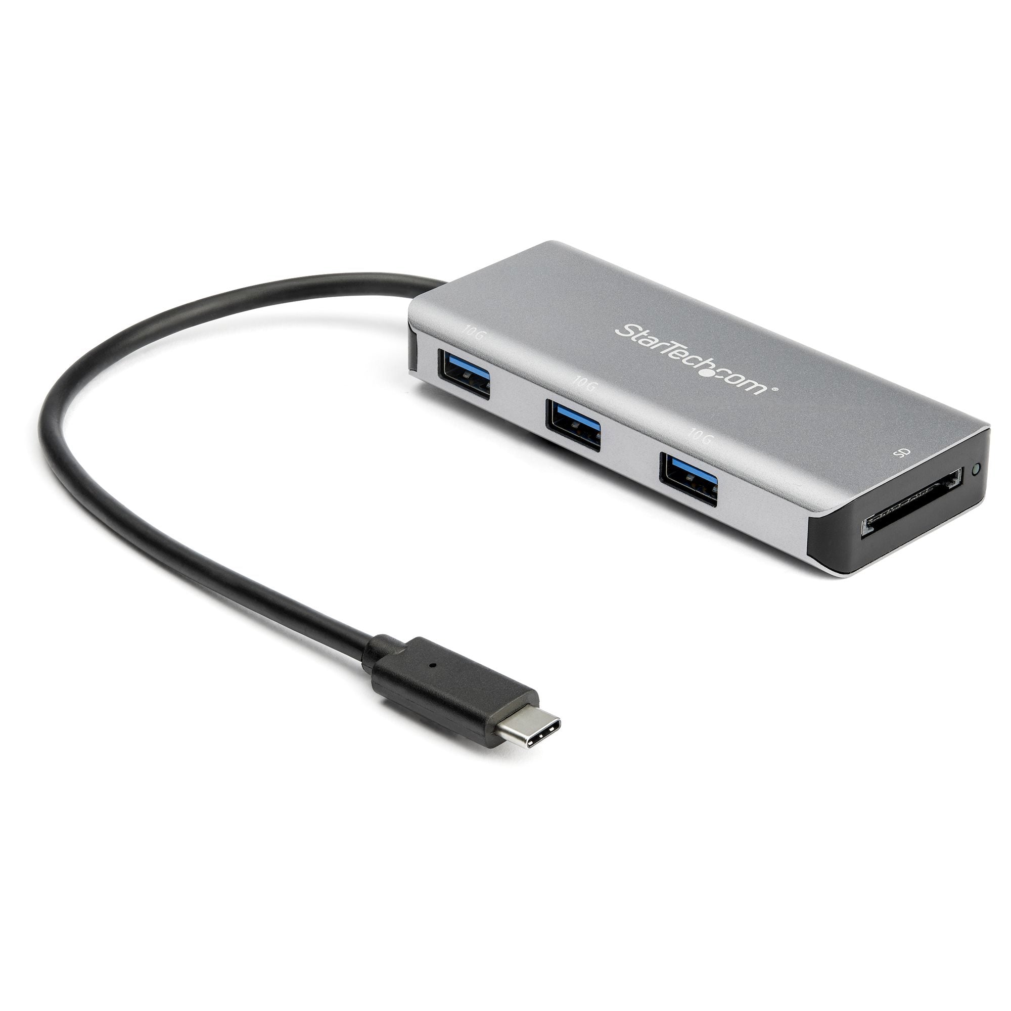 Améliorez la connectivité de votre ordinateur portable USB-C avec ce hub USB-C à 3 ports alimenté par bus. Il se branche sur le port USB Type-C ou Thunderbolt 3 de votre ordinateur portable, ajoutant ainsi trois ports USB-A et un lecteur de carte SD, pour