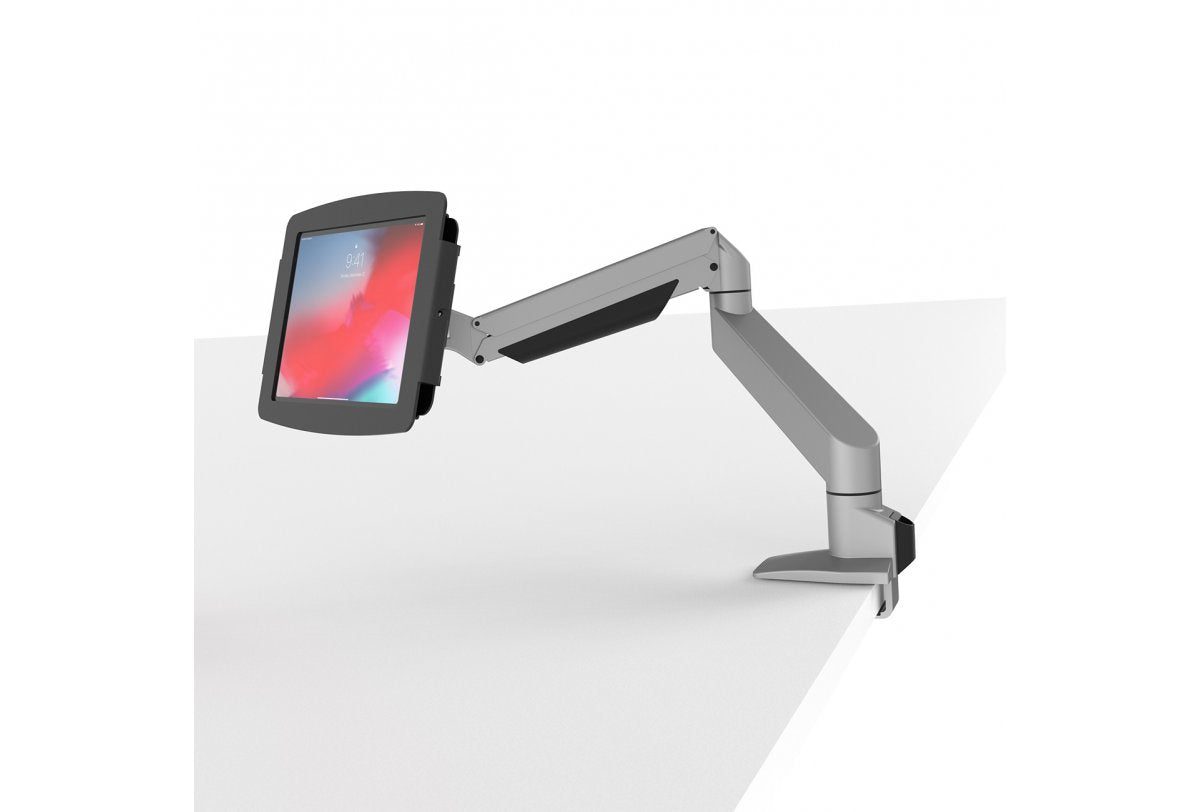 Compulocks iPad Mini 8.3" Bras telescopique articulé argenté avec boîtier Space Noir - Kit de montage (bras articulé, enceinte) - pour tablette - verrouillable - aluminium de haute qualité - noir, argent - Taille d'écran : 8.3" - montrable sur bureau, con
