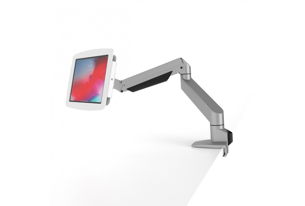 Compulocks iPad 10.2" Bras oscillant Articulé pivotant et boîtier Space - Boîtier - Anti-vol - pour tablette - verrouillable - aluminium de haute qualité - noir - Taille d'écran : 10.2" - montable sur mur, montable en surface, dessus de comptoir - pour Ap