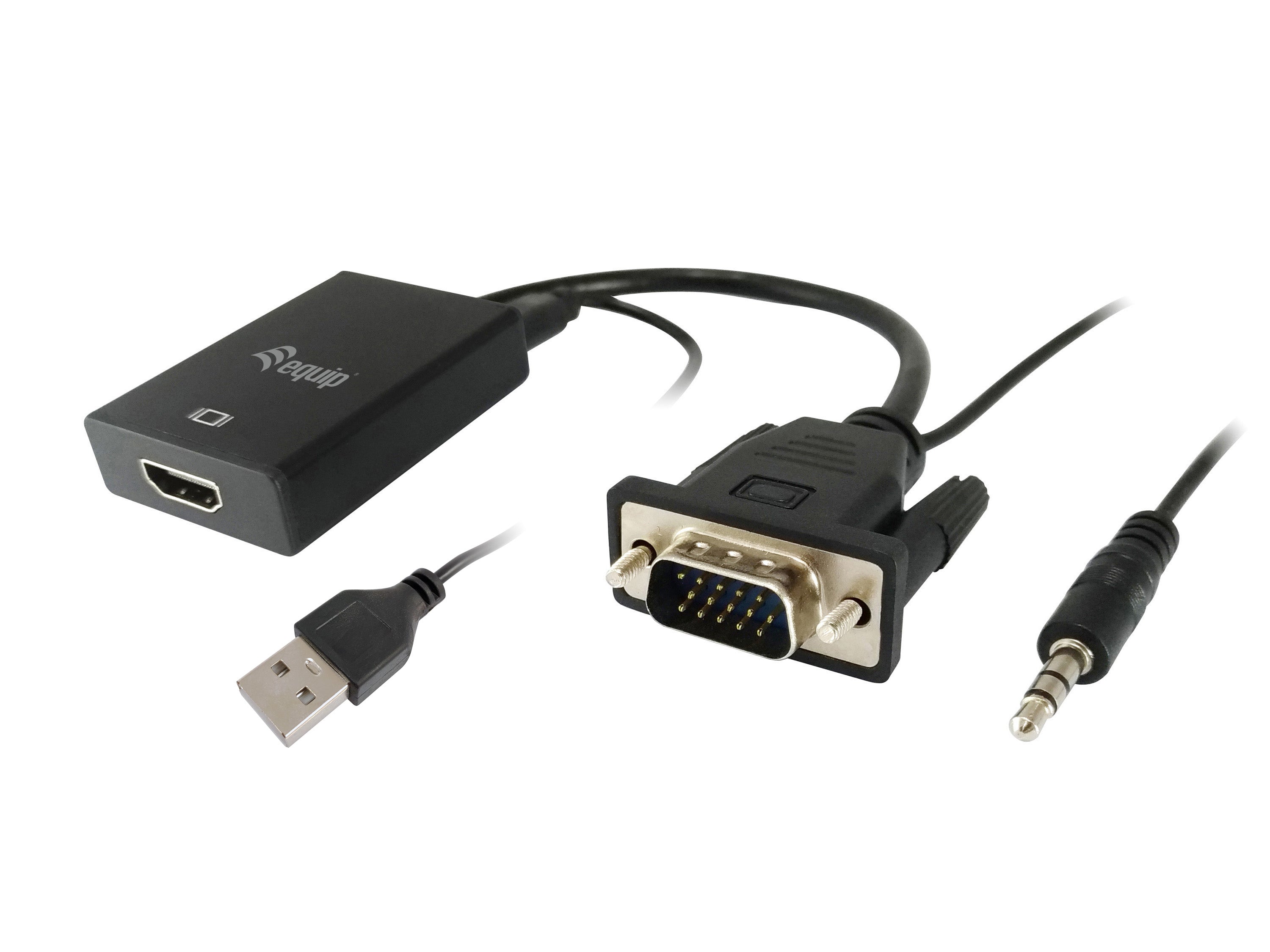 Adaptateur VGA vers HDMI avec Audio Equip 119038 Noir 20 cm