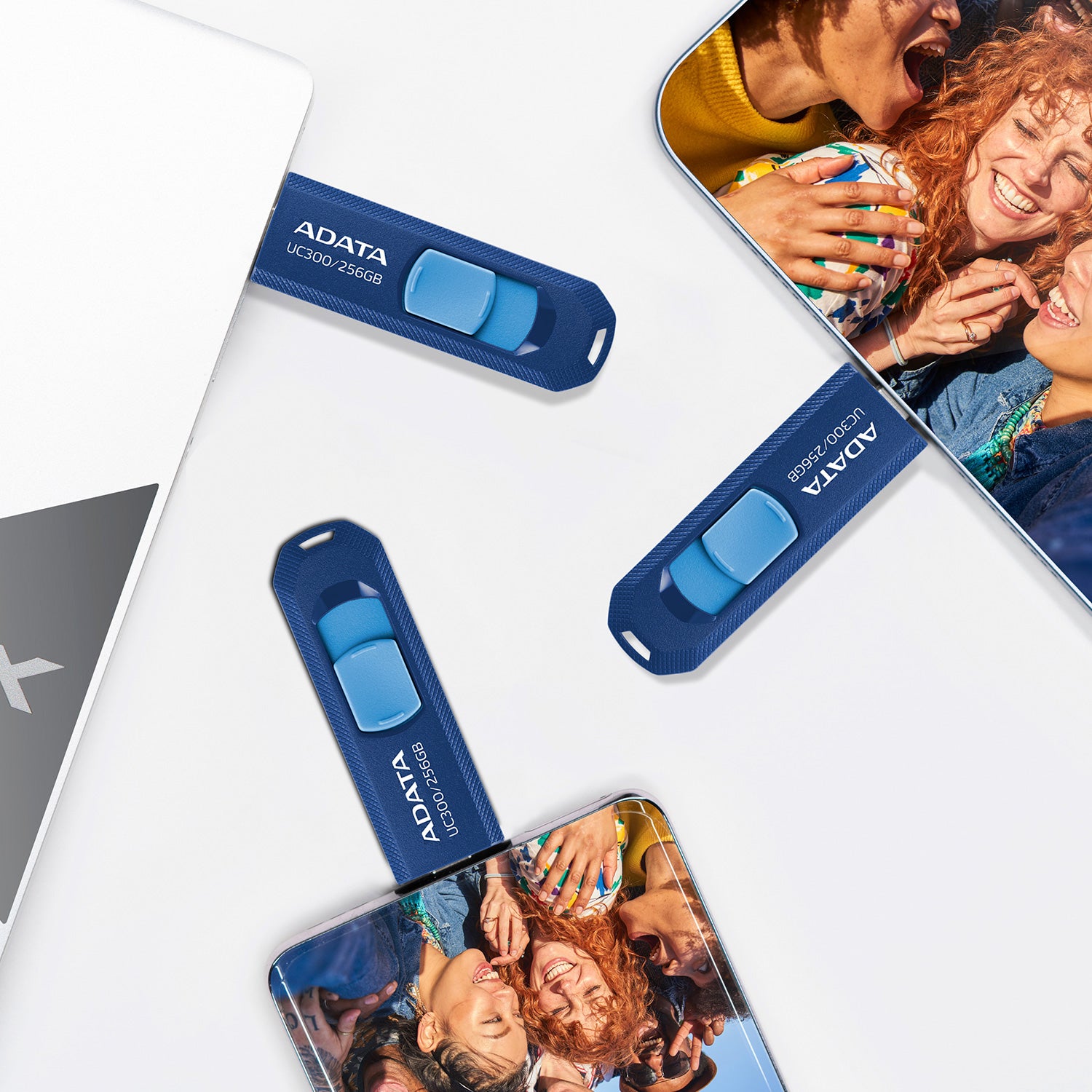 Clé USB-C 3.2 Adata UC300 - 256Go (Bleu)