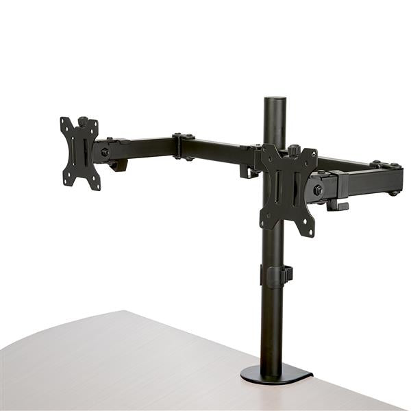 StarTech.com Bras pour écran PC à double affichage en aluminium - Double articulage - Pour moniteurs à montage VESA jusqu'à 32" (ARMDUAL2) - Kit de montage - bras réglable - pour 2 moniteurs - acier - noir - Taille d'écran : 13"-32" - montrable sur bureau