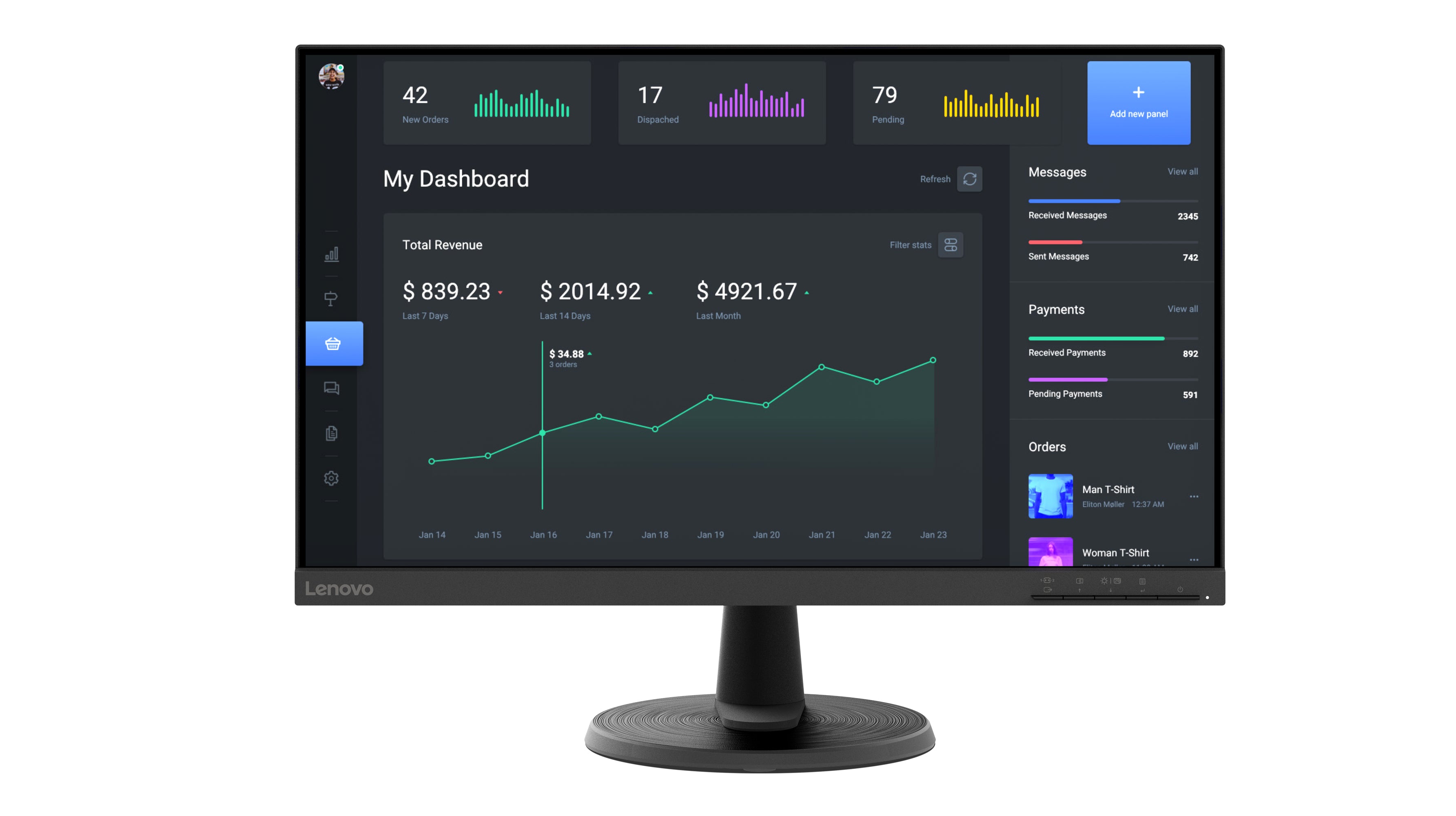 Lenovo C24-40 - Écran LED - 24" (23.8" visualisable) - 1920 x 1080 Full HD (1080p) @ 75 Hz - VA - 250 cd/m² - 3000:1 - 4 ms - HDMI, VGA - noir corbeau