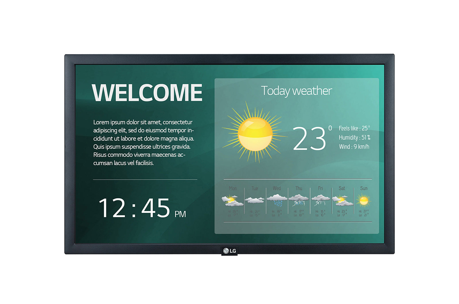 LG 22SM3G - Classe de diagonale 22" (21.5" visualisable) écran LCD rétro-éclairé par LED - signalisation numérique avec Pro:Idiom intégré - 1080p 1920 x 1080 - noir