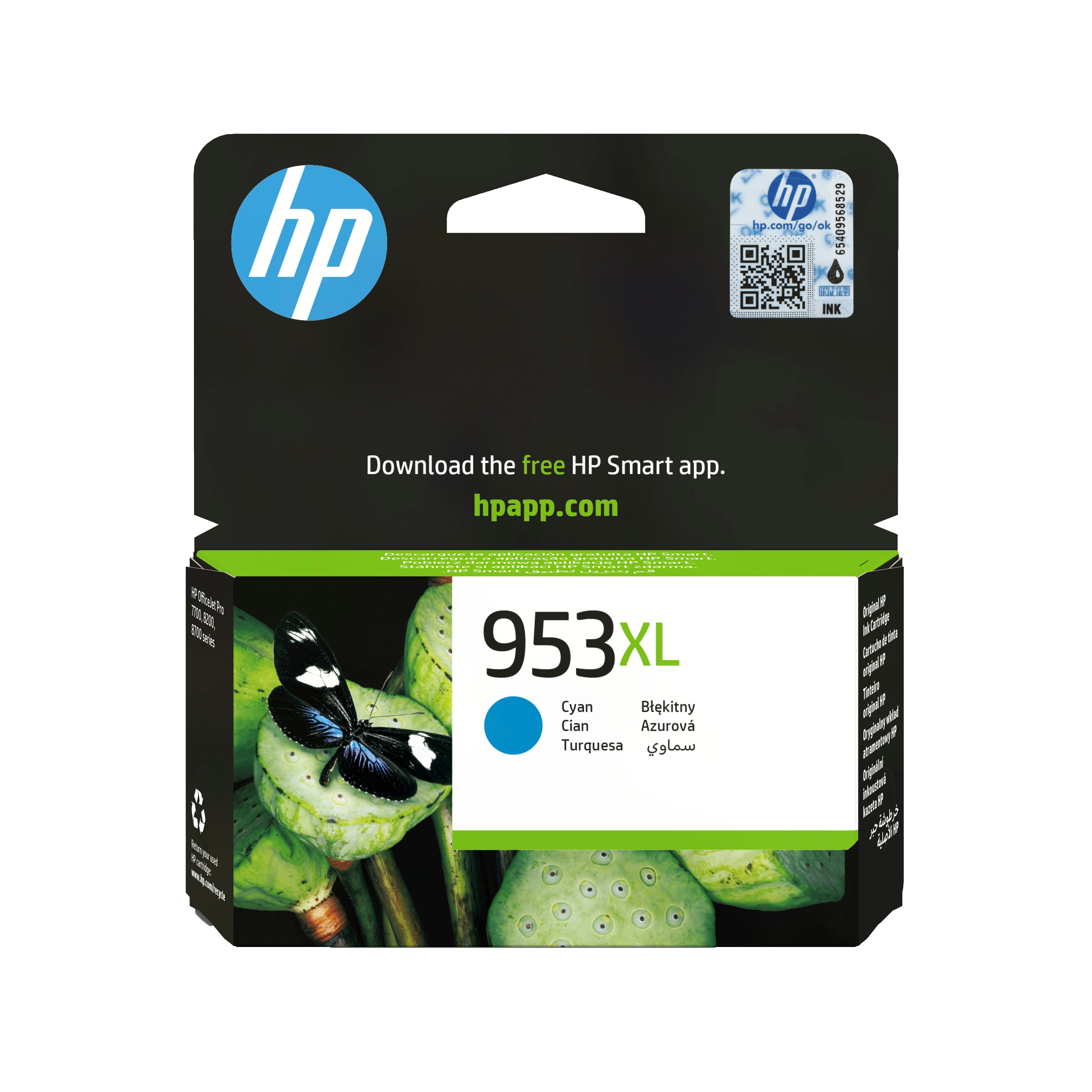 HP 953XL - 18 ml - à rendement élevé - cyan - original - boîte de suspension - cartouche d'encre - pour Officejet Pro 77XX, 82XX, 87XX