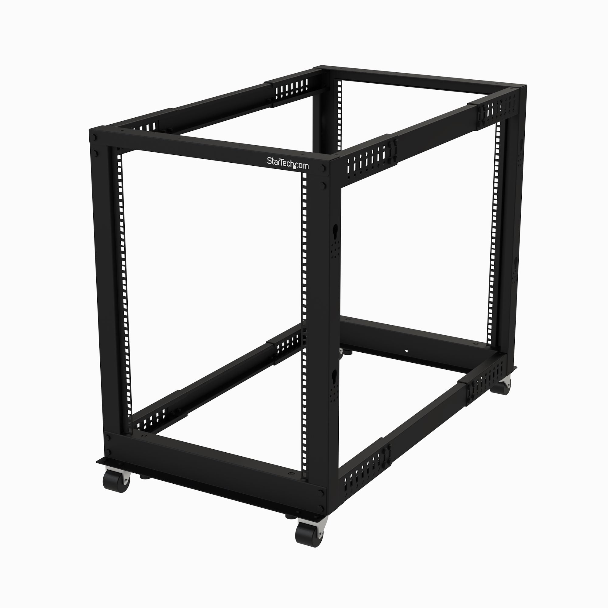 StarTech.com 4POSTRACK15U Rack serveur réglable à cadre ouvert 15U - 4 montants - 55,9 cm à 101,5 cm - Rack cadre ouvert - 4 montants - sur le sol - noir - 15U