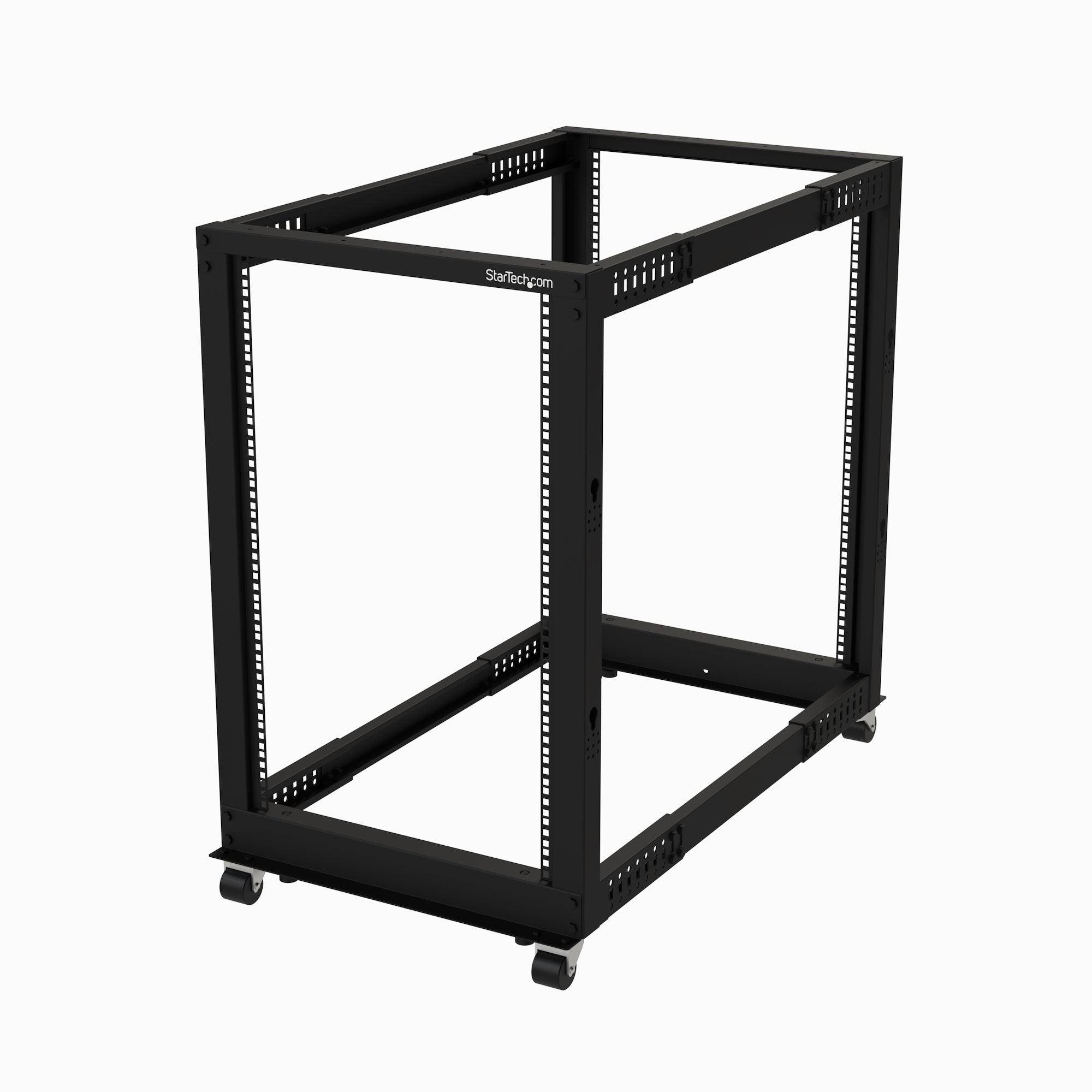 StarTech.com 4POSTRACK18U Rack serveur réglable à cadre ouvert 18U - 4 montants - 55,9 cm à 101,5 cm - Rack cadre ouvert - 4 montants - sur le sol - noir - 18U