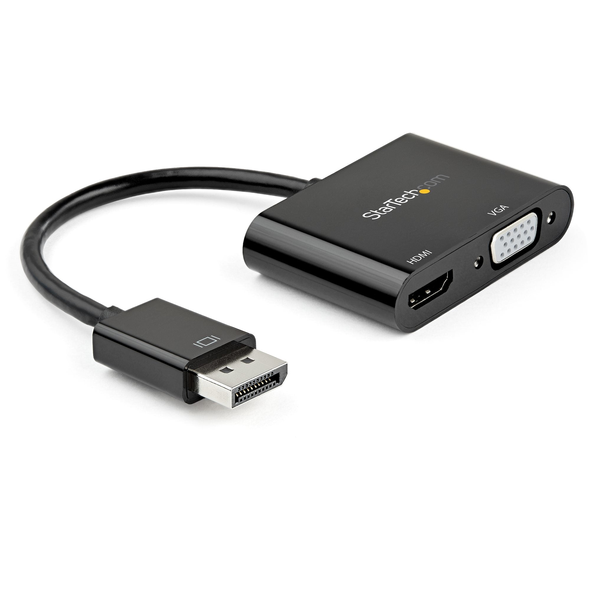 StarTech.com Adaptateur DP/HDMI 4K 60Hz VGA - Multiport Actif Écran M/F - Adaptateur vidéo - DisplayPort mâle pour HD-15 (VGA), HDMI femelle - 23.2 cm - noir - support 4K