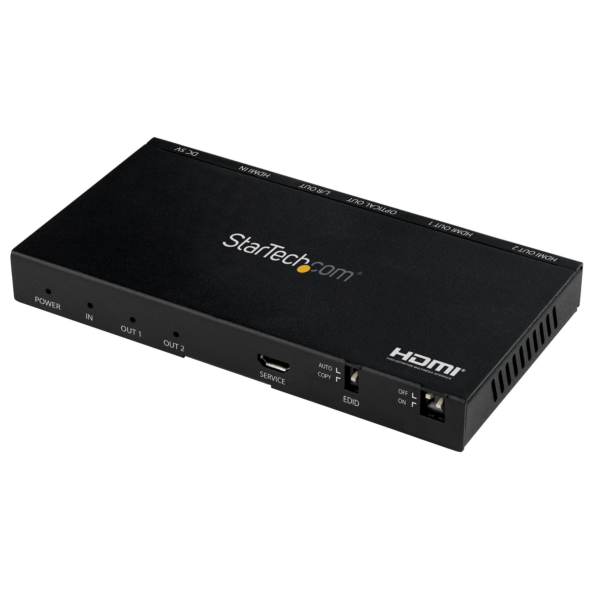 StarTech.com ST122HD20S Répartiteur HDMI à 2 ports - 4K 60 Hz - Scaler incorporé - Multiprise HDMI - Son surround 7.1 - Répartiteur vidéo/audio - 2 x HDMI - de bureau