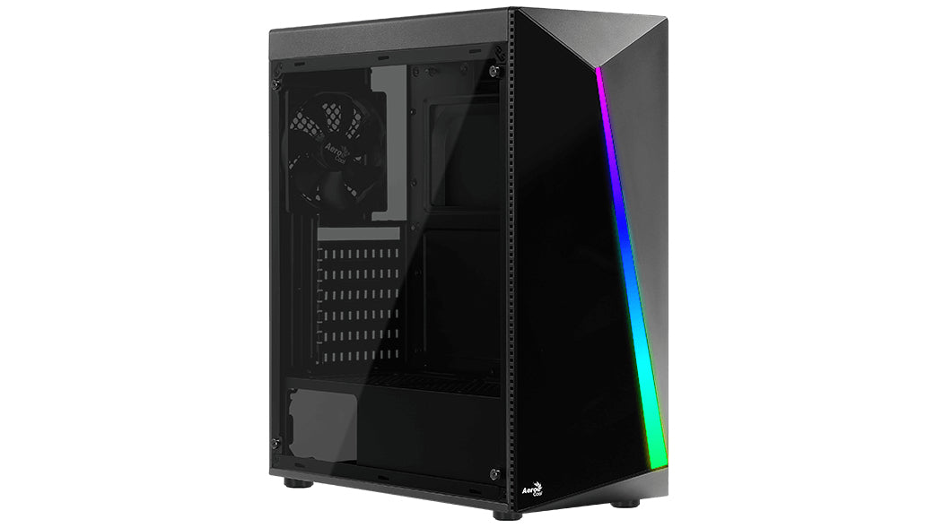 Boitier Moyen Tour ATX AeroCool Shard Tempered Glass ARGB avec panneau vitré (Noir)