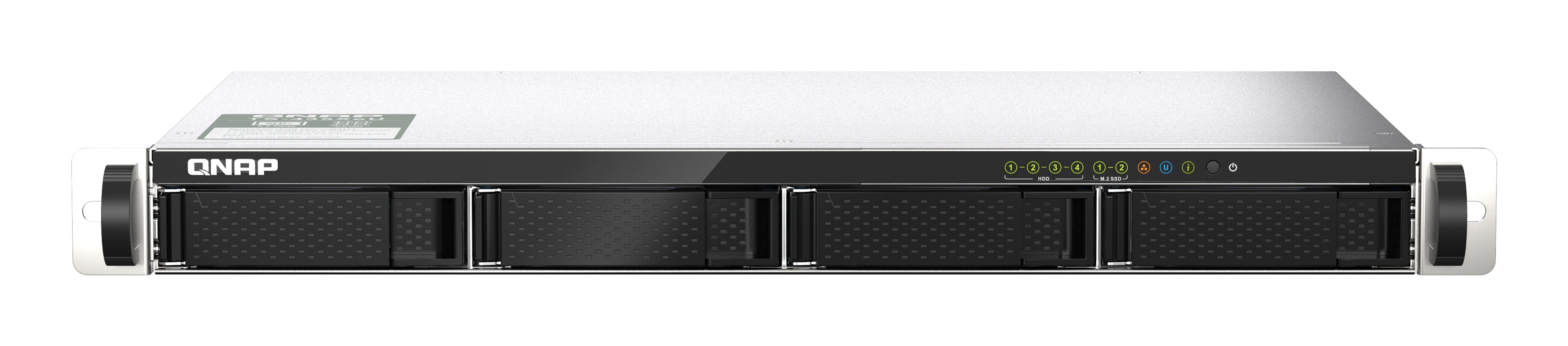 QNAP TS-435XeU - Serveur NAS - 4 Baies - rack-montable - SATA 6Gb/s - RAID 0, 1, 5, 6, 10, JBOD - RAM 4 Go - 2.5 Gigabit Ethernet / 10 Gigabit Ethernet - iSCSI support - 1U