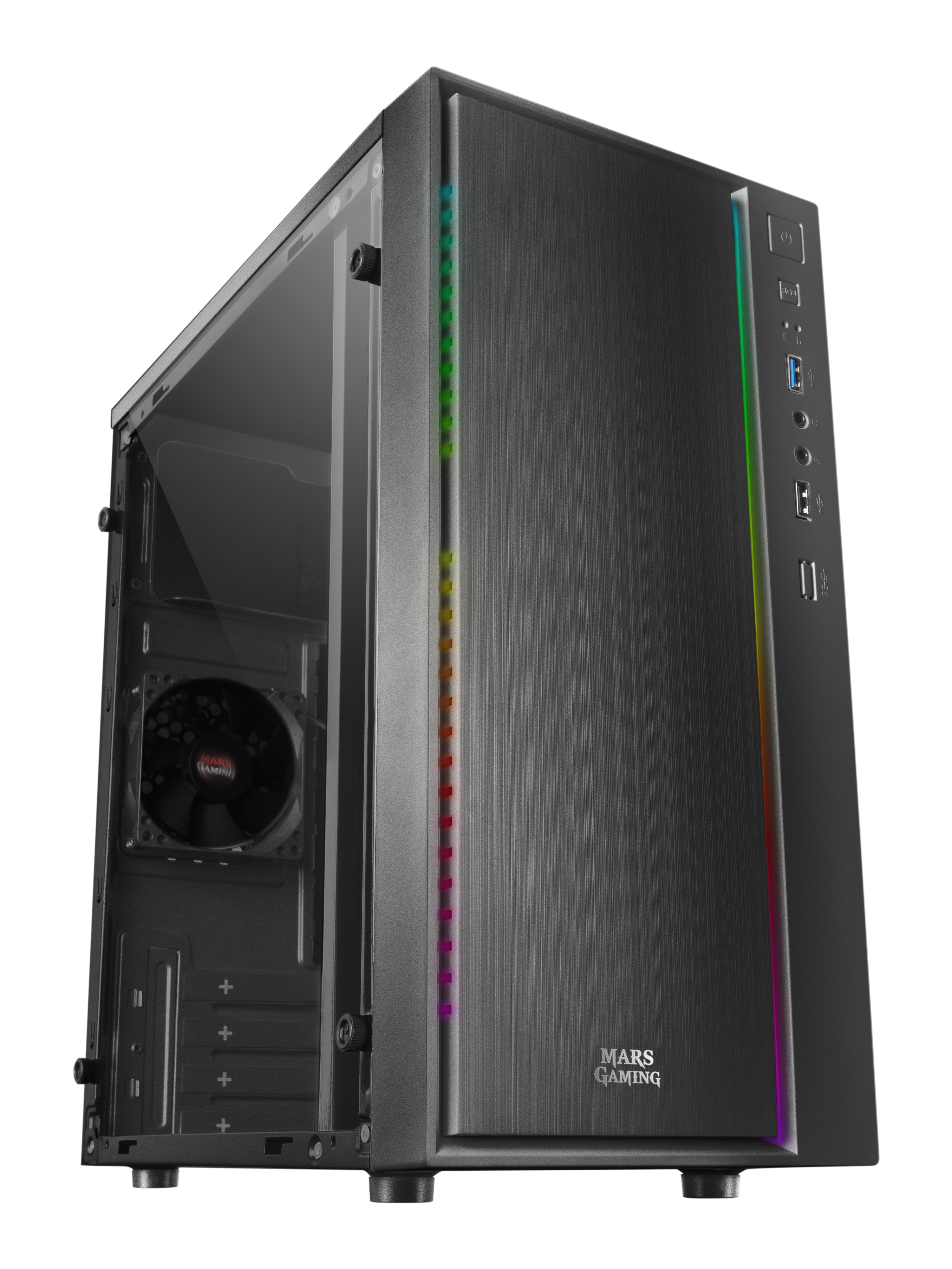 Boitier Mini Tour Micro ATX Mars Gaming MCM RGB avec panneau vitré (Noir)