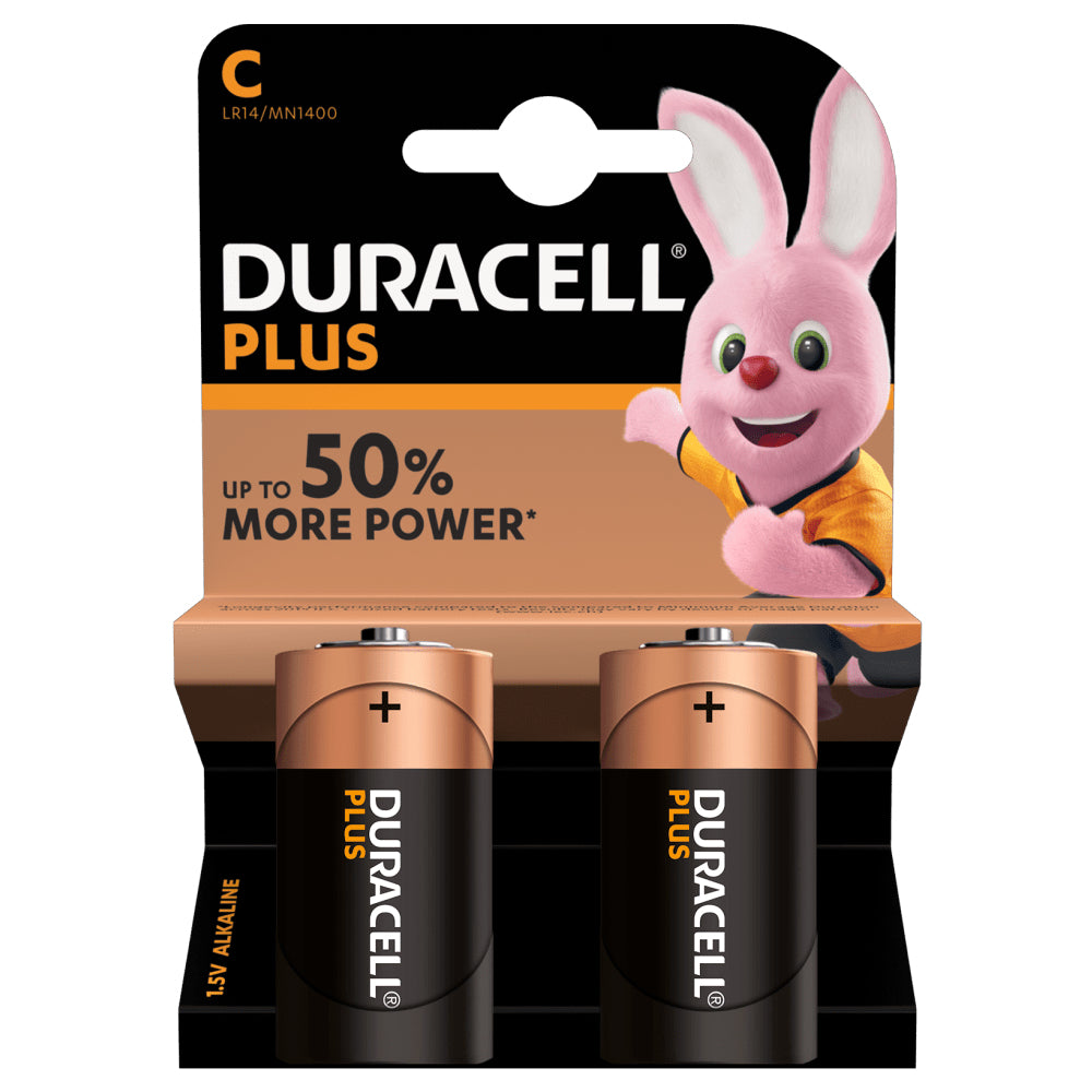 Piles Alcalines LR14 DURACELL Plus Power C